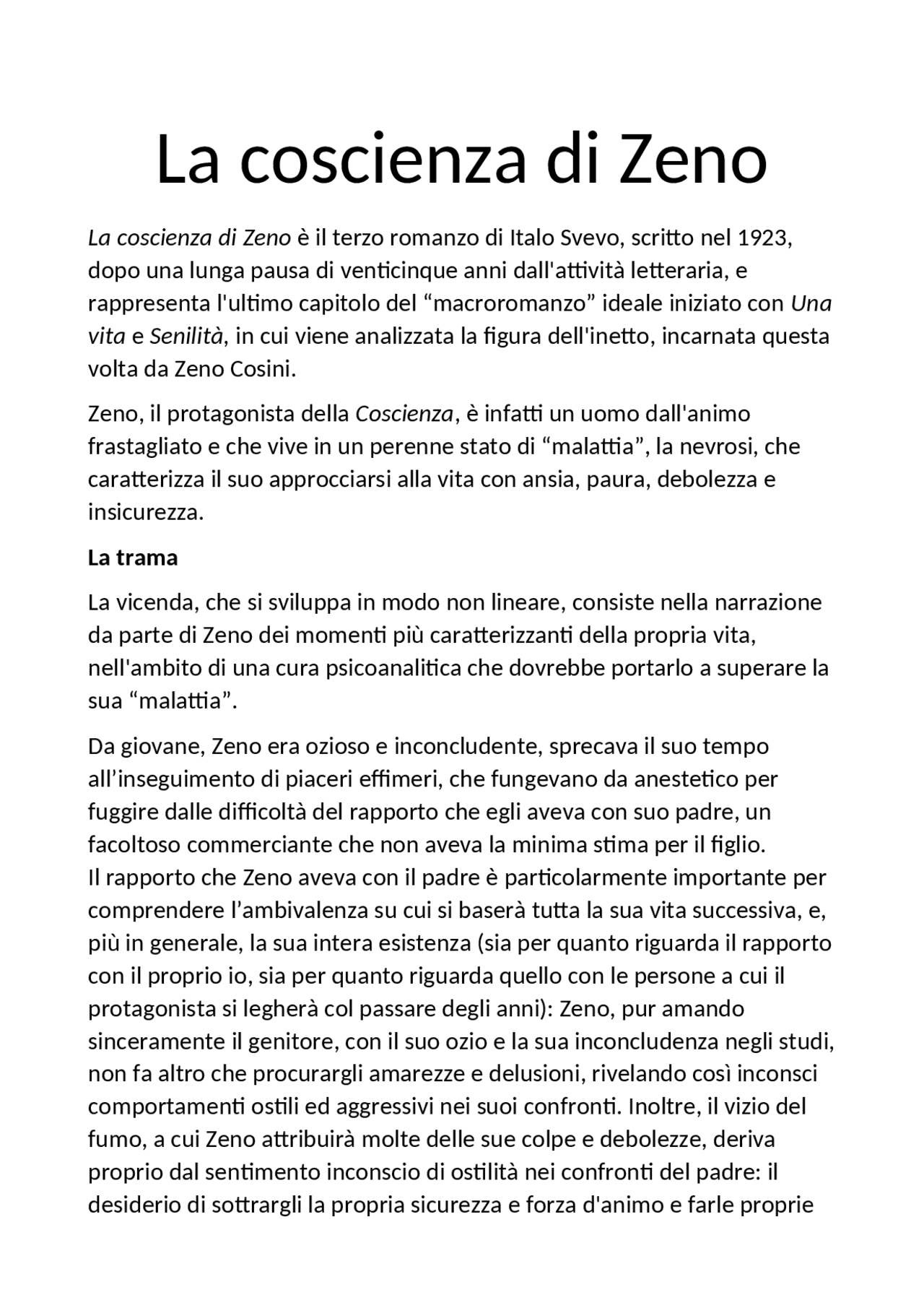 audiolibro la coscienza di zeno