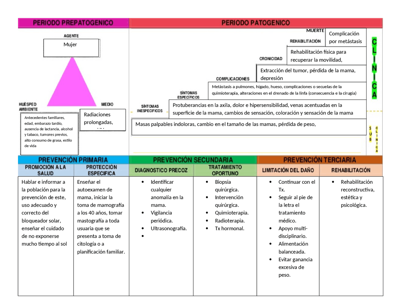 Historia natural de la enfermedad del cáncer de mama | Esquemas y mapas