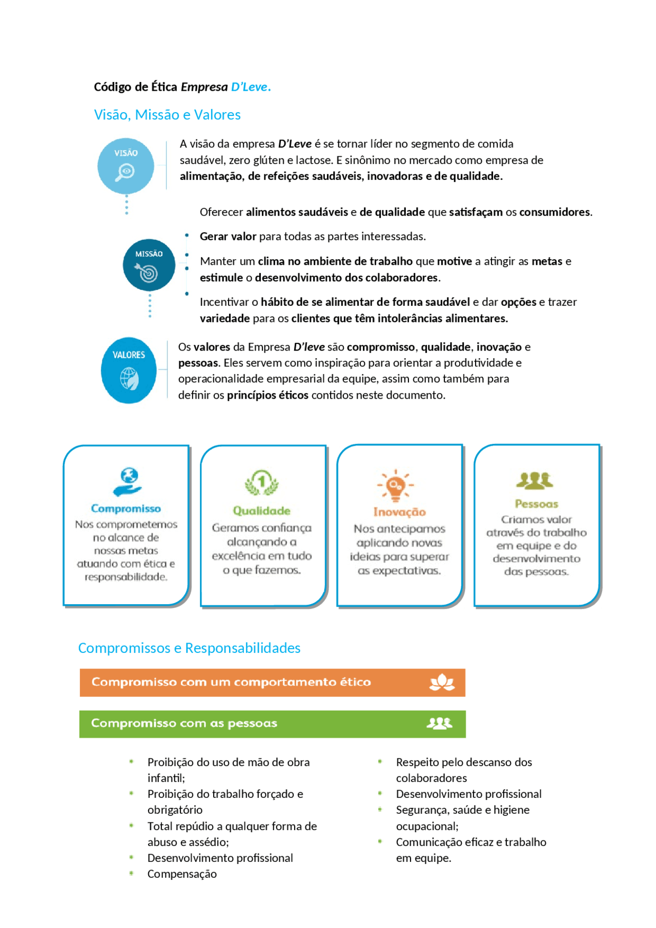 Código de Ética e conduta empresarial. - Docsity
