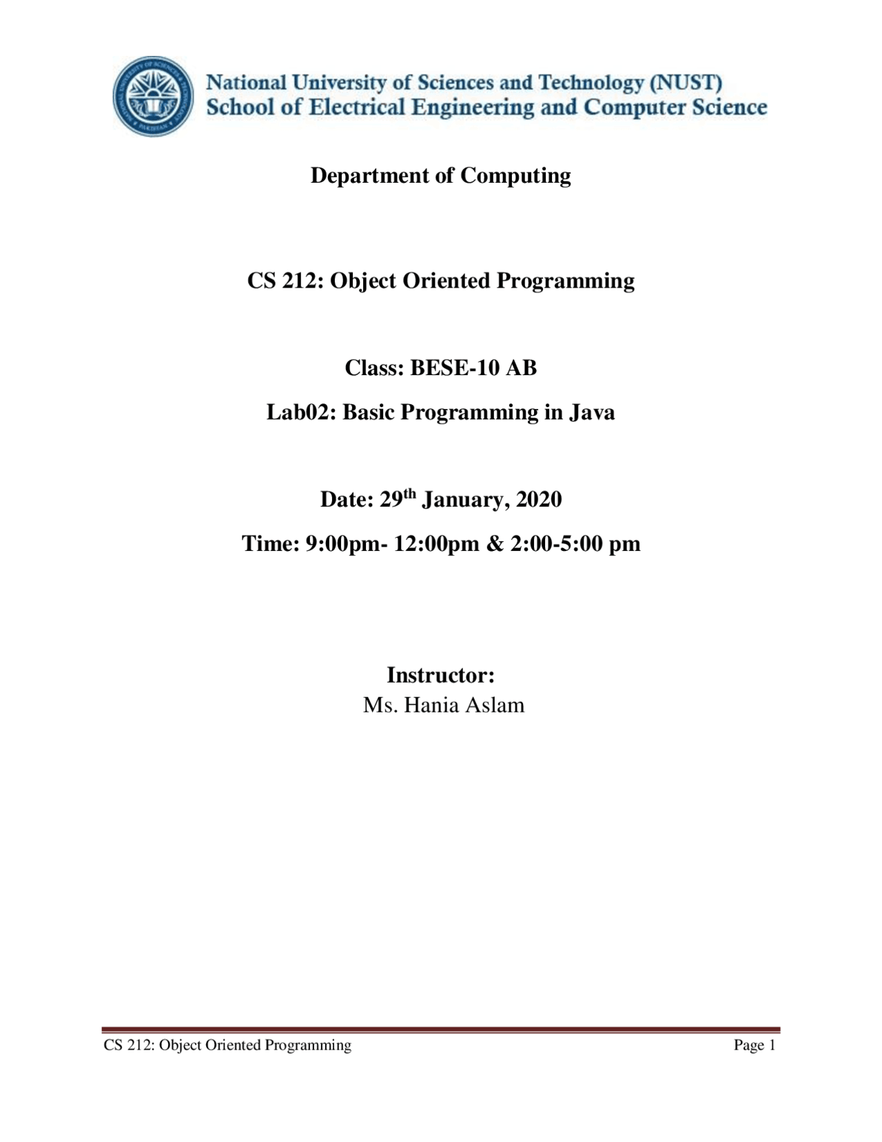 Lab_2_-_Basic_Programming_in_Java - Docsity