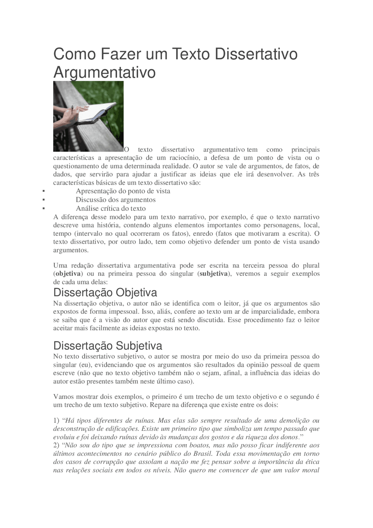 Texto Dissertativo: Tipos, Exemplos, Como Fazer – CCLPID