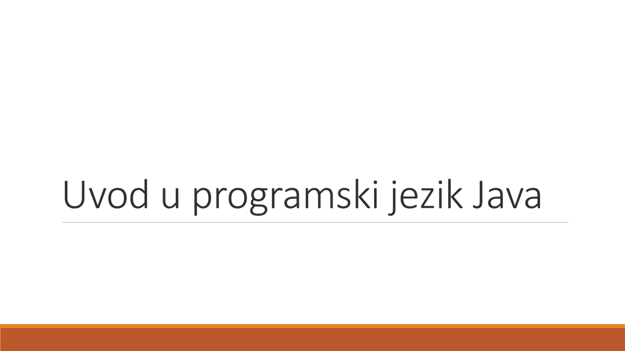 Uvod u programski jezik java - Docsity