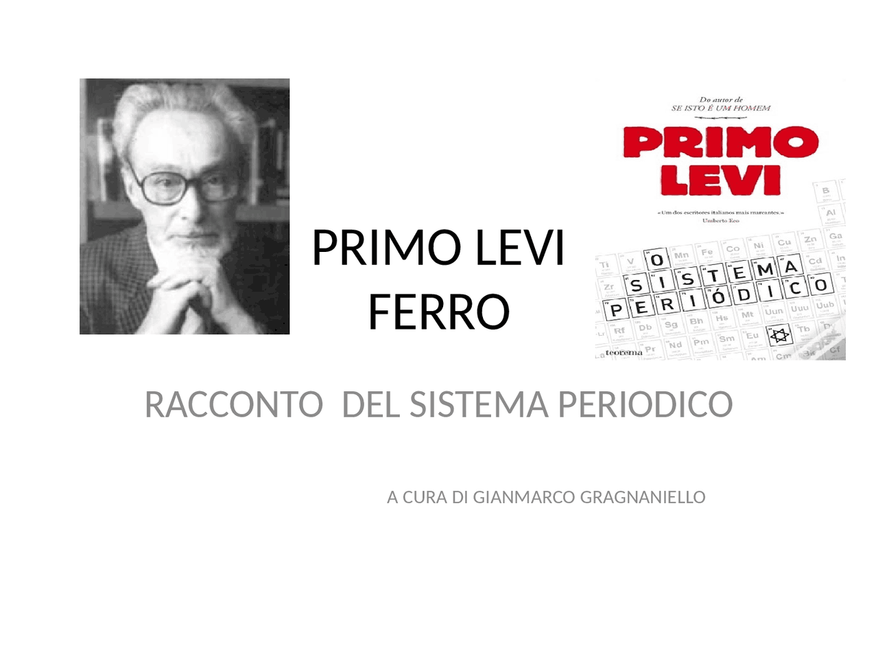 Primo levi il sistema periodico - Docsity