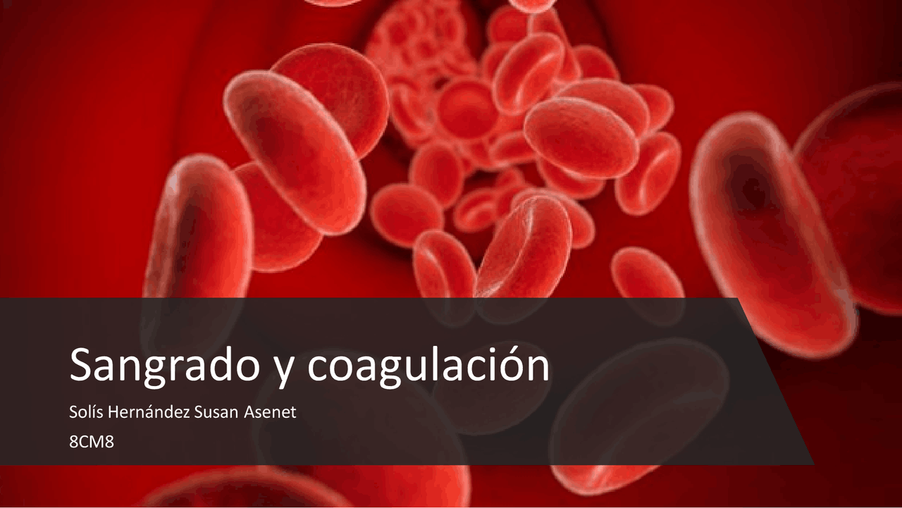 Sangrado y coagulacion - Docsity