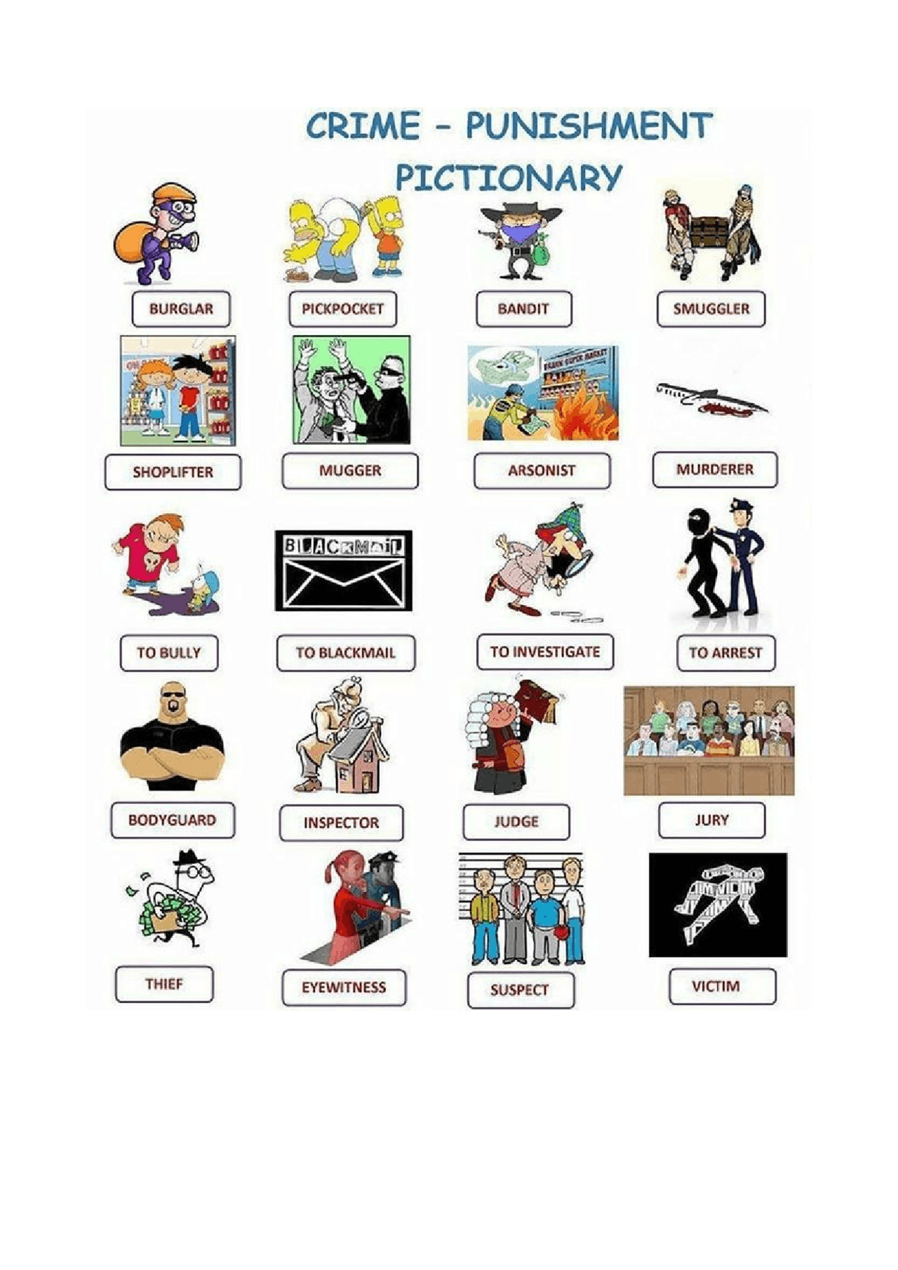 English crime vocabulary Dispense di Inglese Docsity