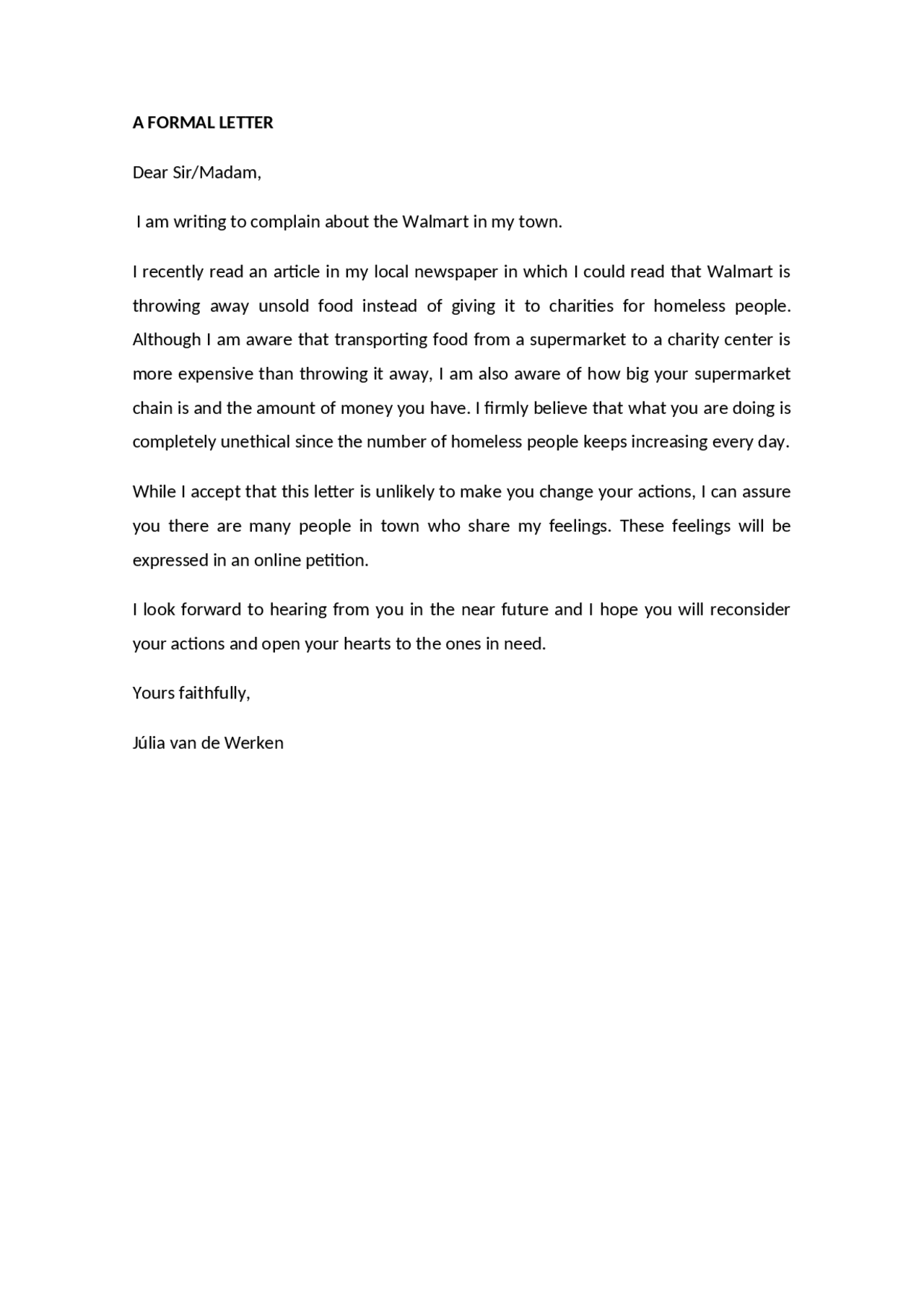 A Formal Letter Example Docsity a-formal-letter-example-docsity
