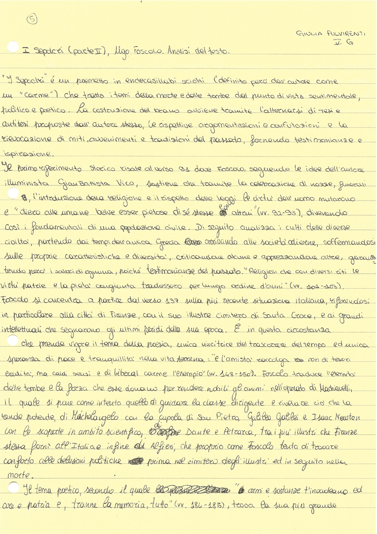 i sepolcri di foscolo testo