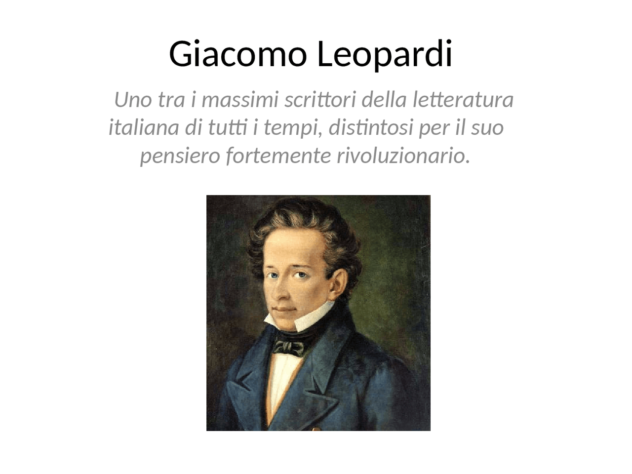 Giacomo Leopardi: biografia - Docsity