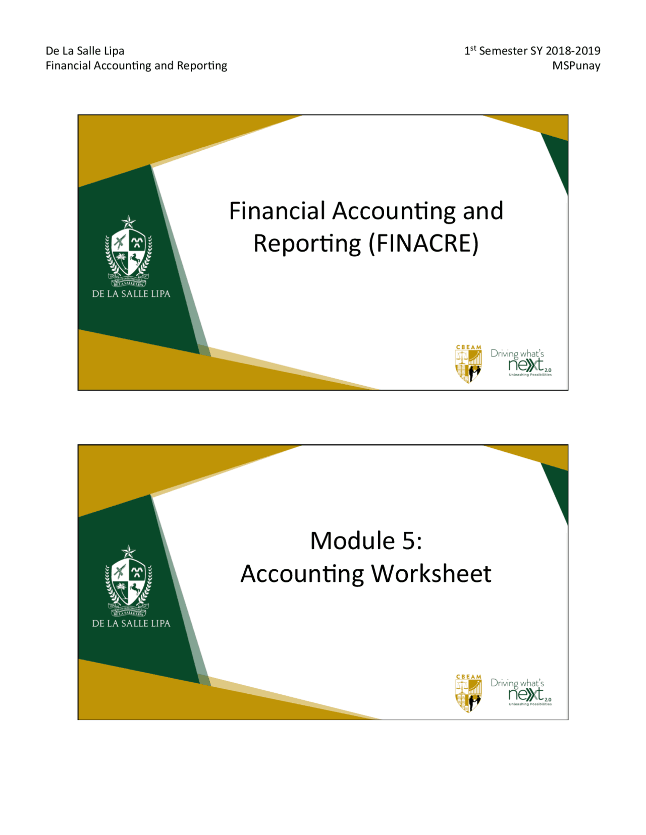 2018 FAR Module 1- Rules of Debit and Credit - Docsity