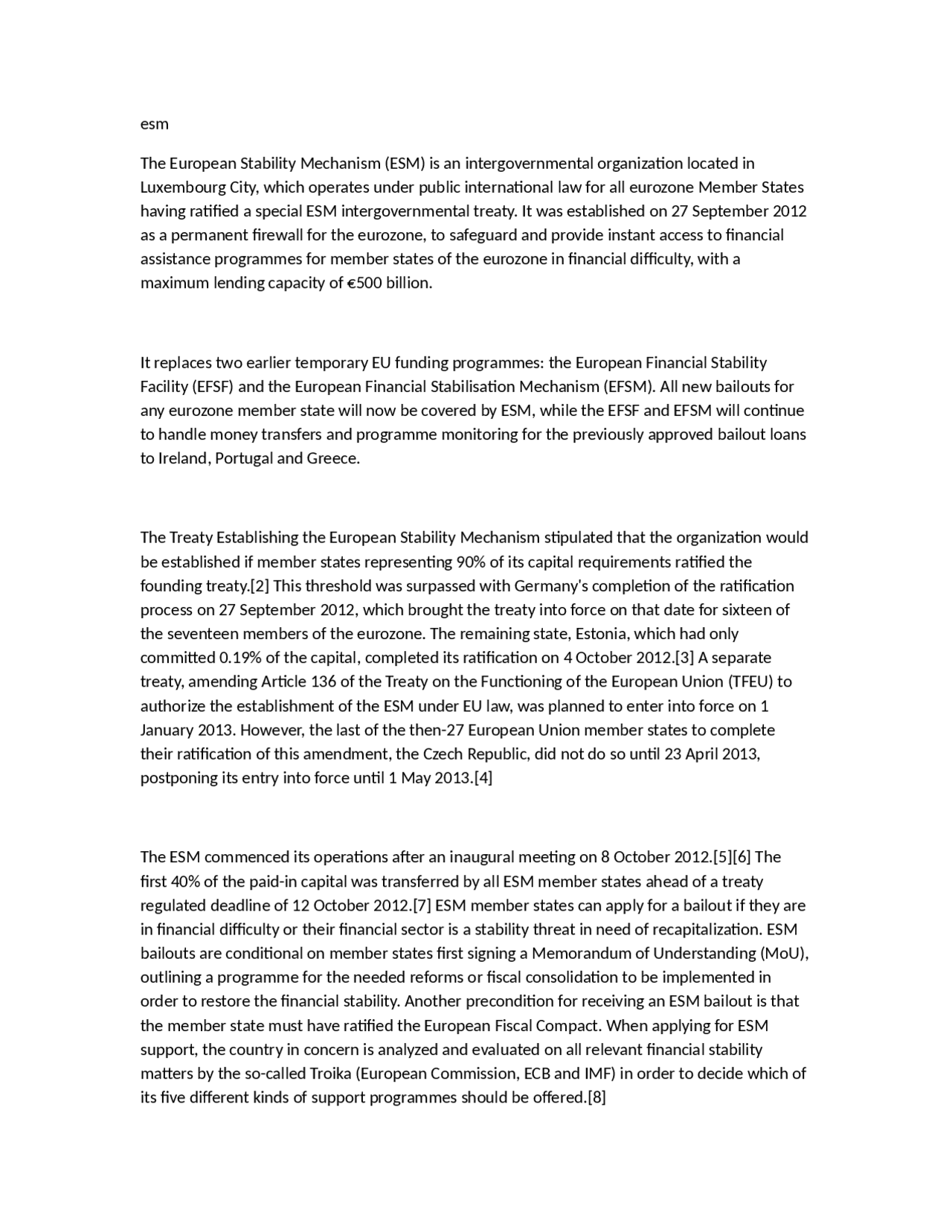 Eu Stability Guidelines.pdf The European Stability Mechanism (ESM) - Docsity