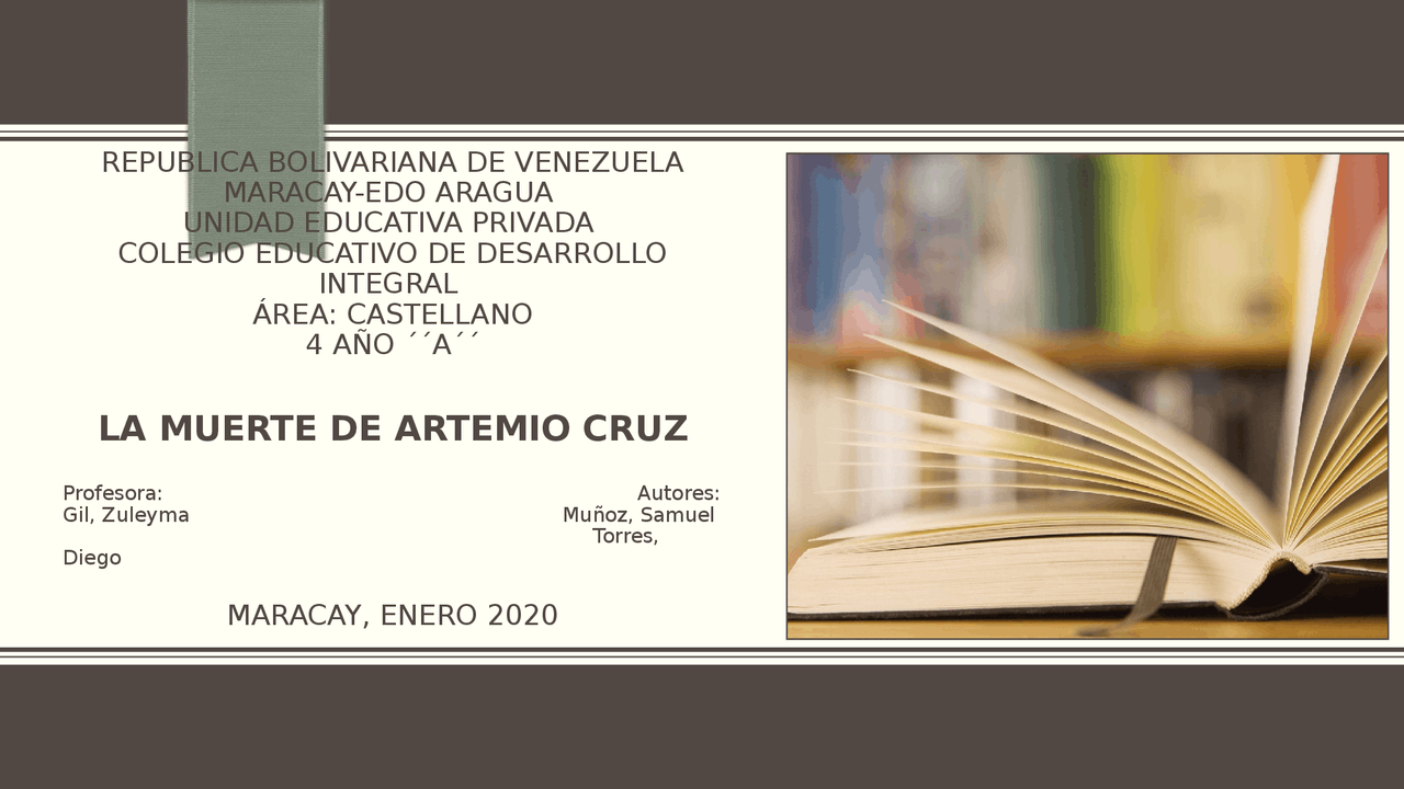 La Muerte De Artemio Cruz Docsity