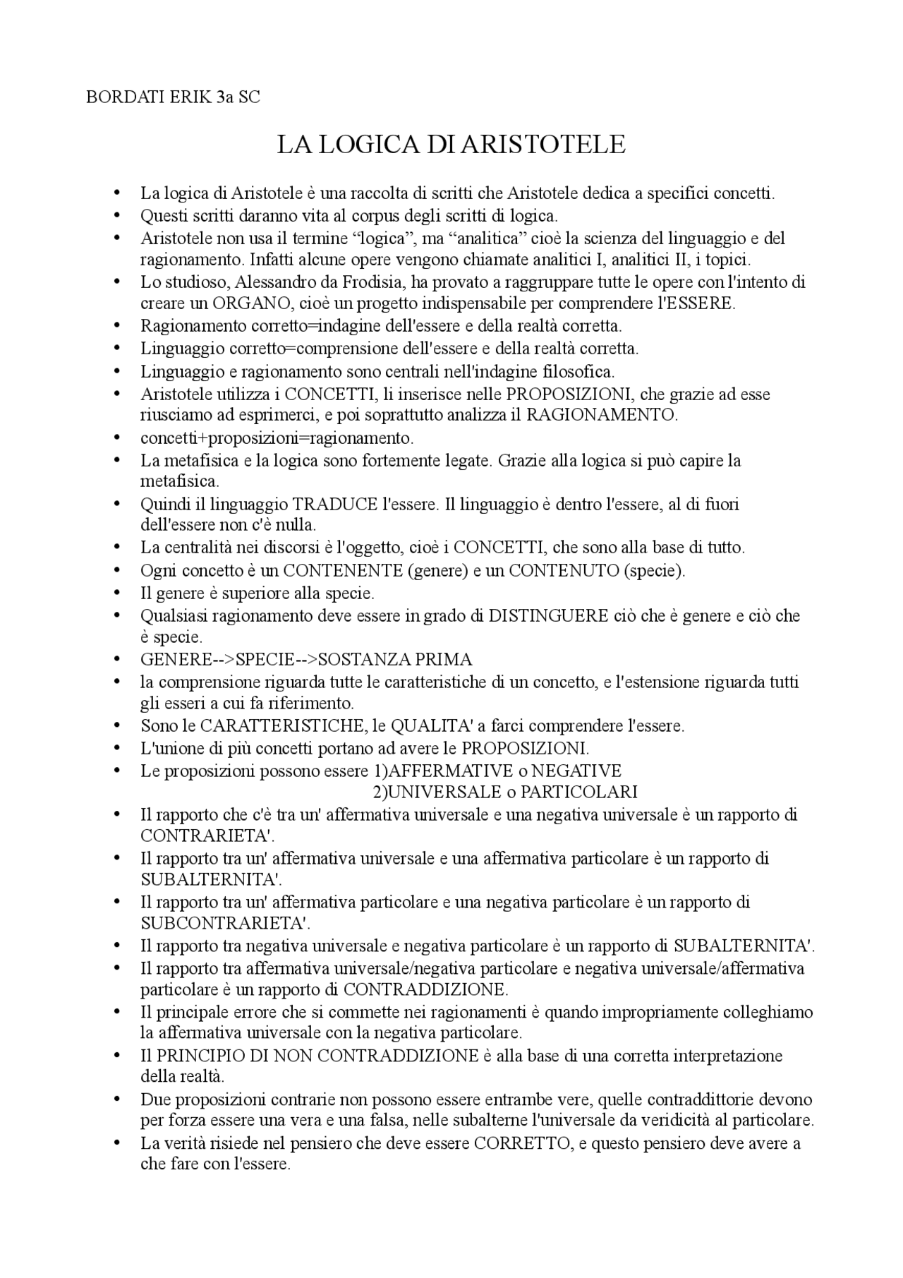 Aristotele e il suo pensiero Docsity