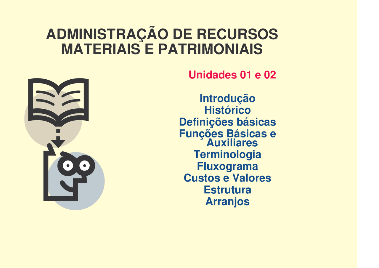 Administração de Recursos Materiais e Patrimoniais: Conceitos e Funções ...