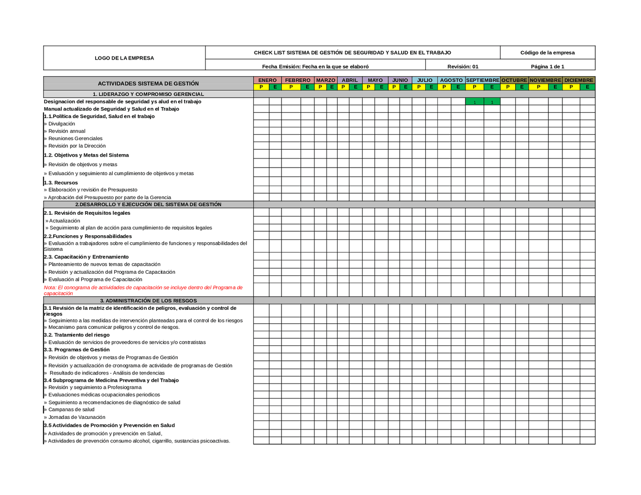 Check List De Seguridad Y Salud En El Trabajo