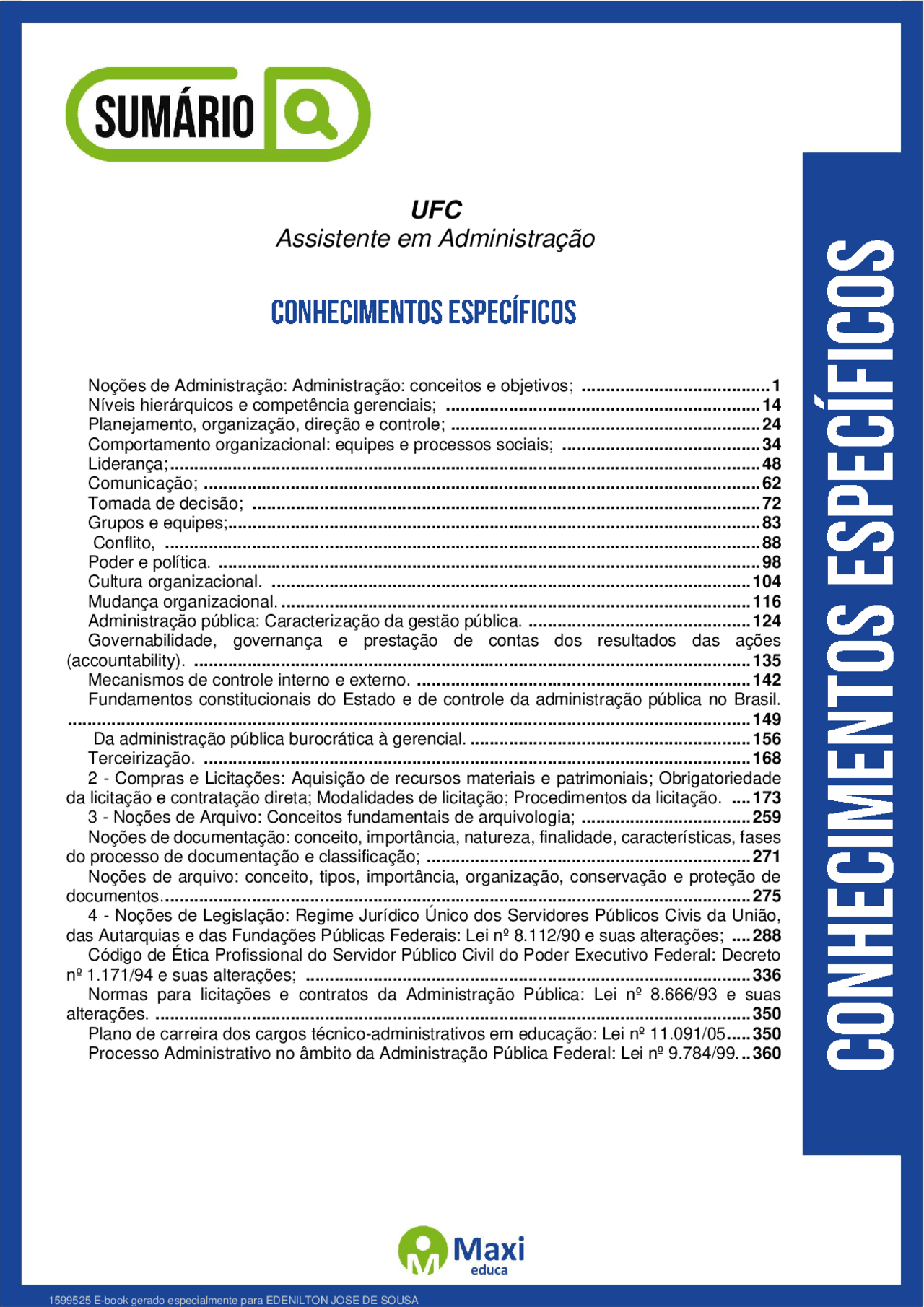 Conhecimento Específico Para Concurso - FDPLEARN