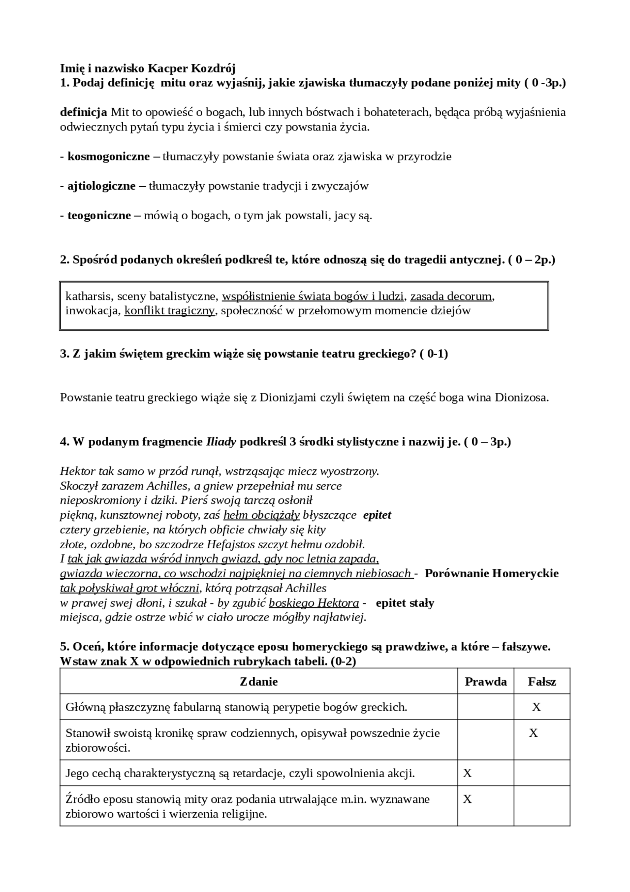 Sprawdzian Z Wloskiego 2 Liceum
