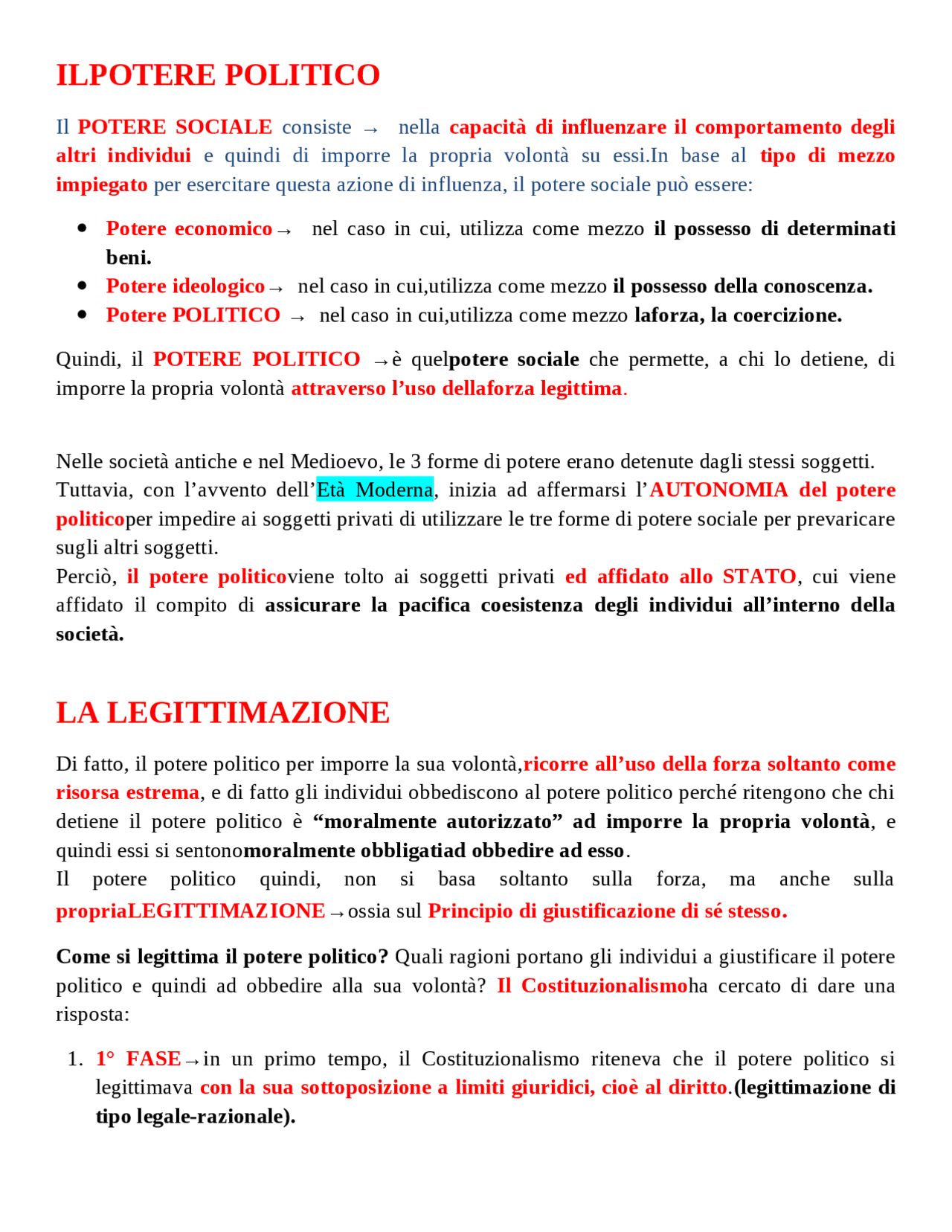 1. il potere politico Docsity