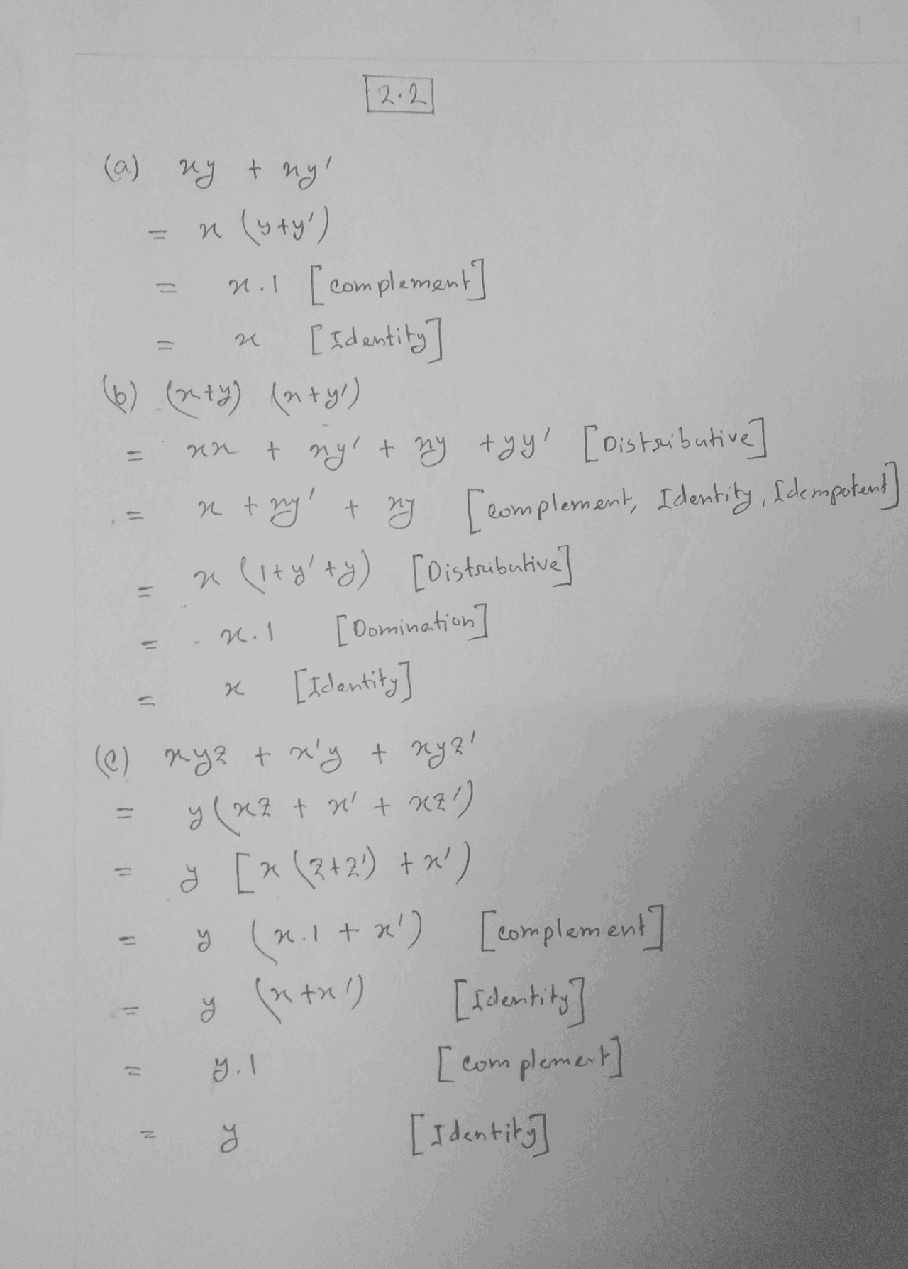 Digital Design : Solved problems chapter 2, 3 | Exercises Computer ...