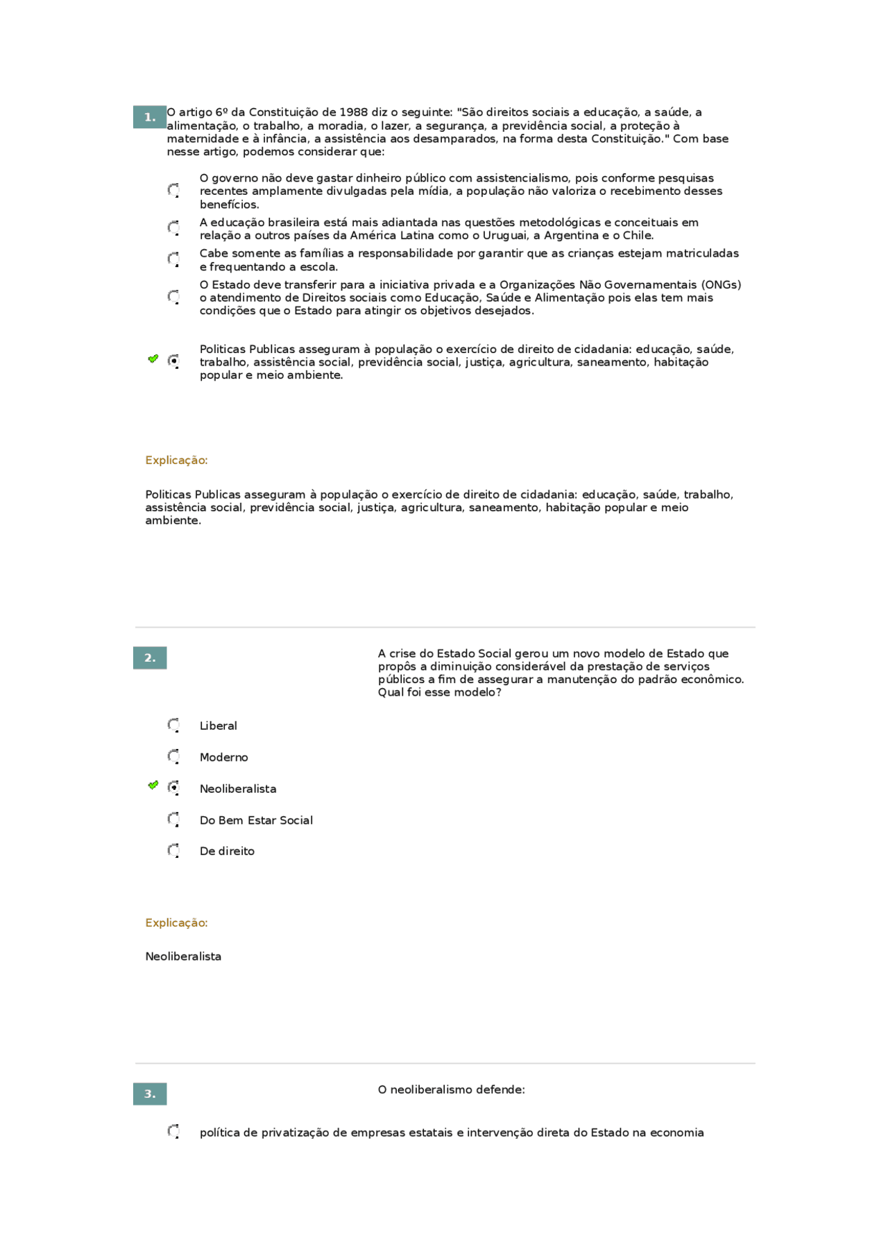 POLÍTICAS PUBLICAS DA EDUCAÇÃO | Exercícios Políticas Públicas | Docsity