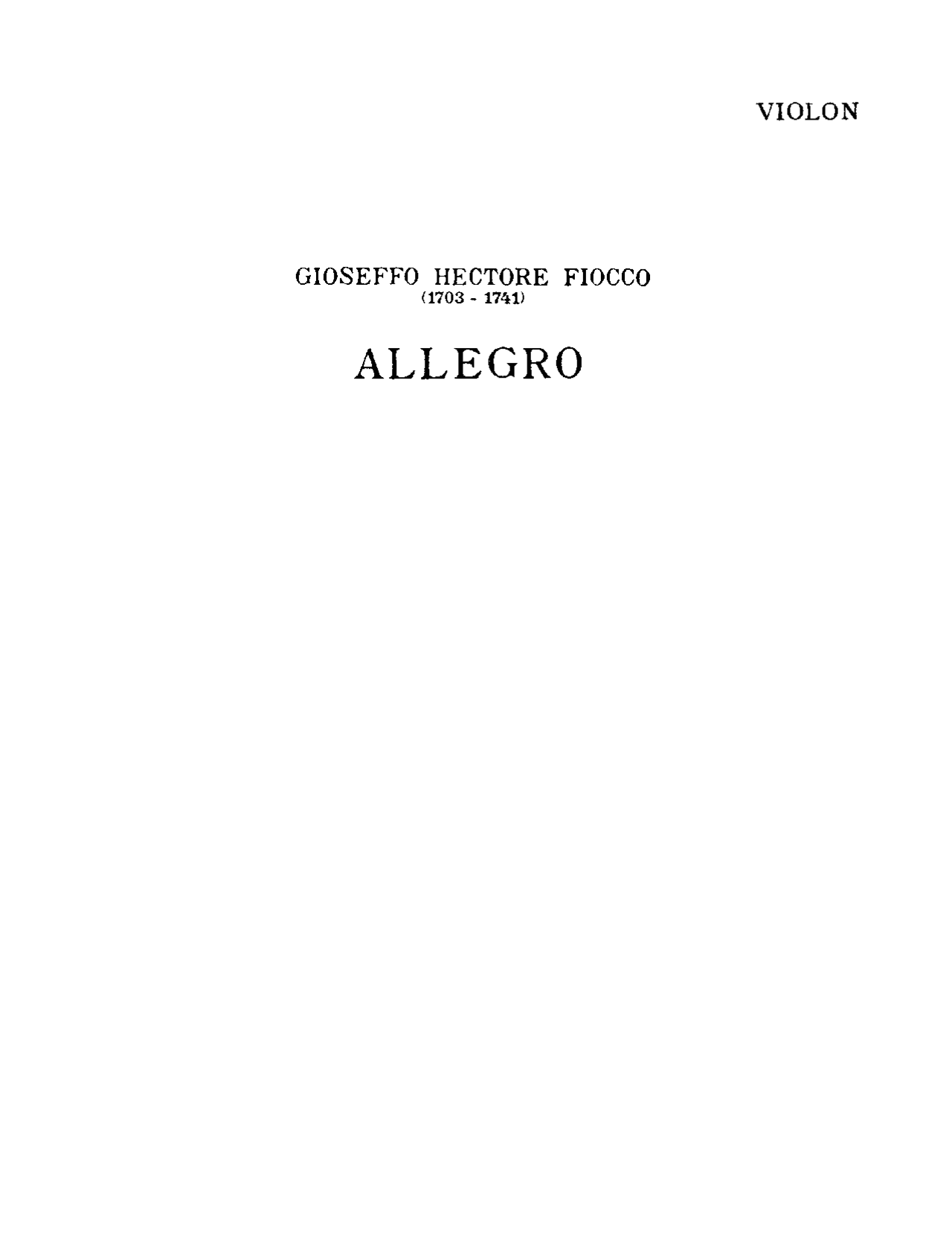 Allegro De Fiocco