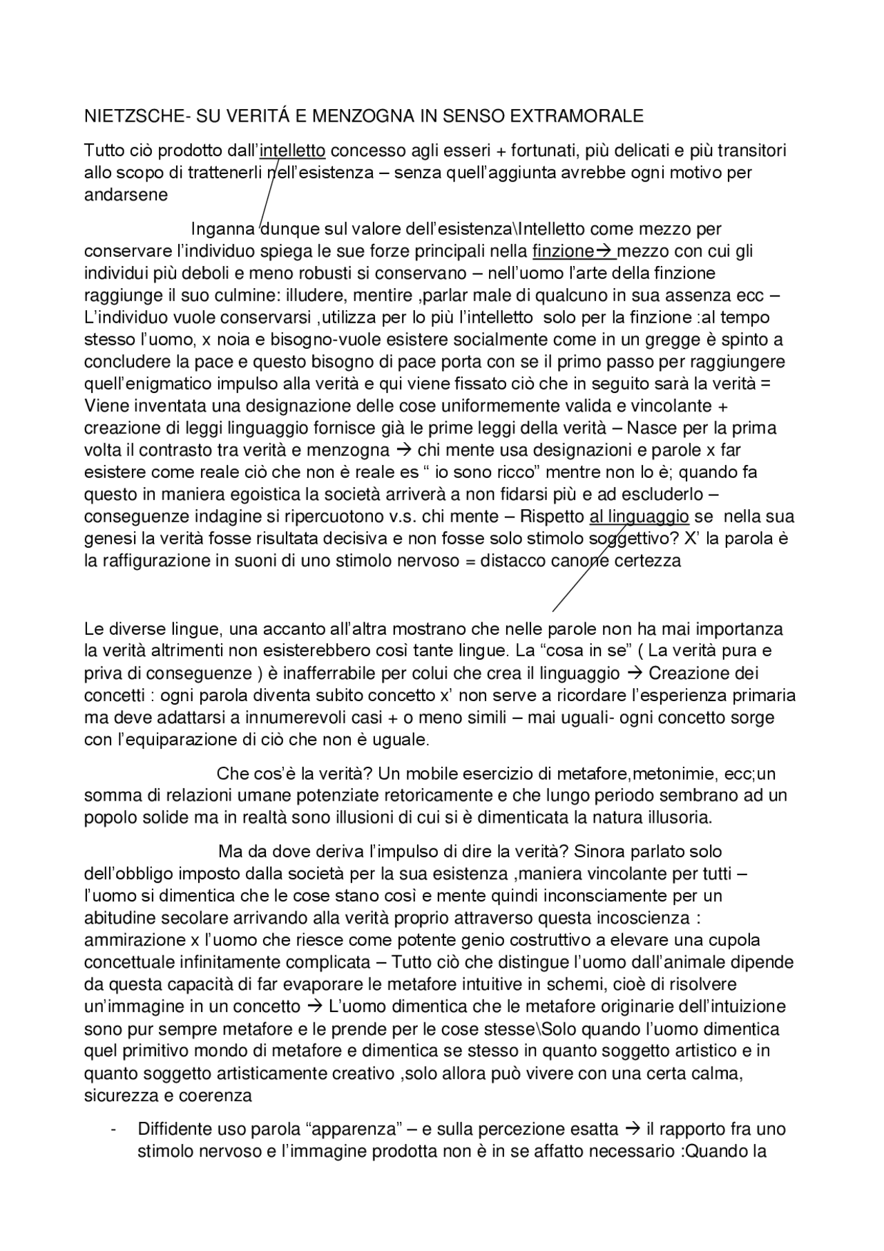 Friederich Nietzsche Su verità e menzogna