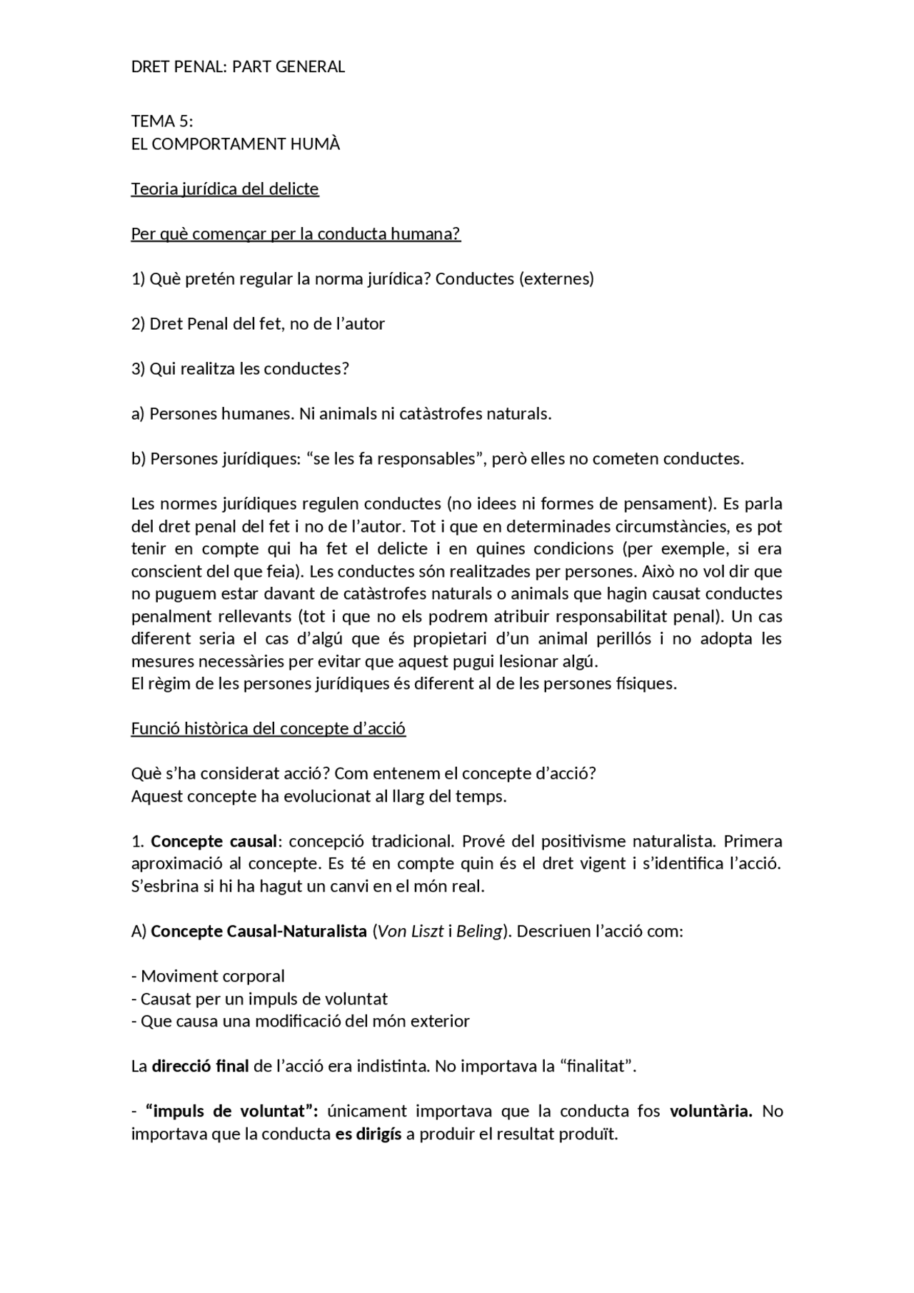 Apunts tema 5 penal part general - Docsity