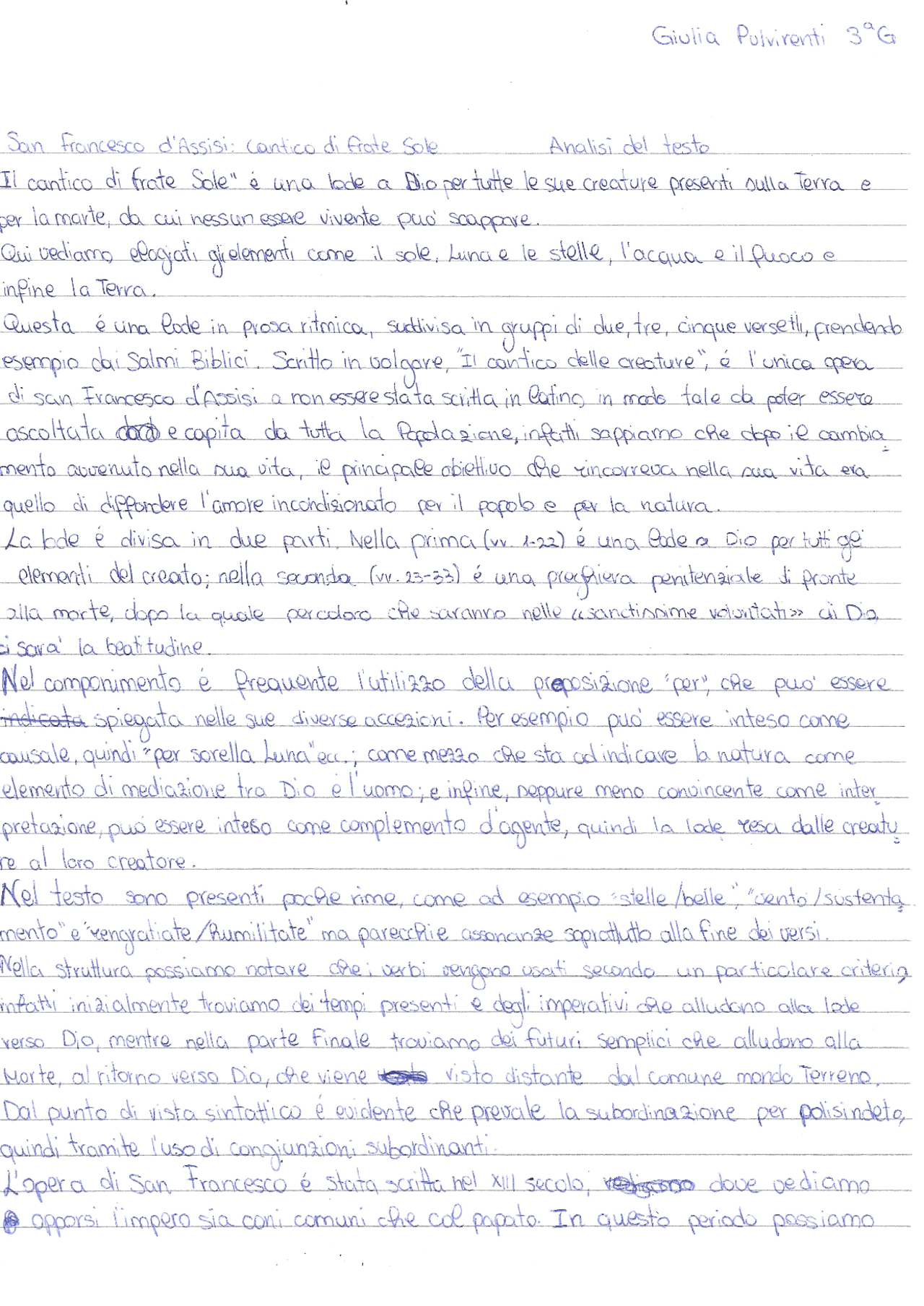 Analisi Del Testo Cantico Di Frate Sole San Francesco D Assisi Docsity