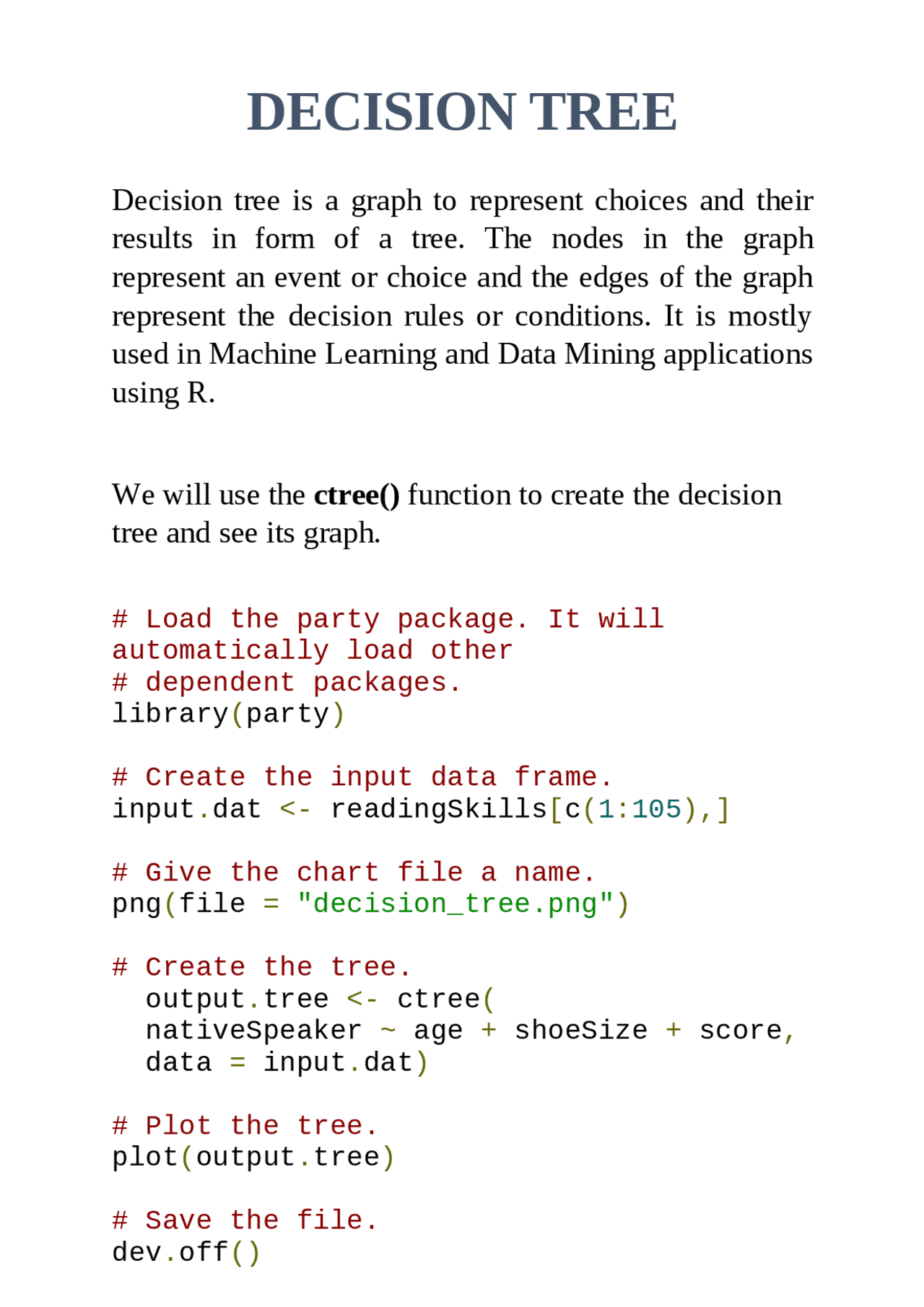 Software systems JAVA Decision trees - Docsity