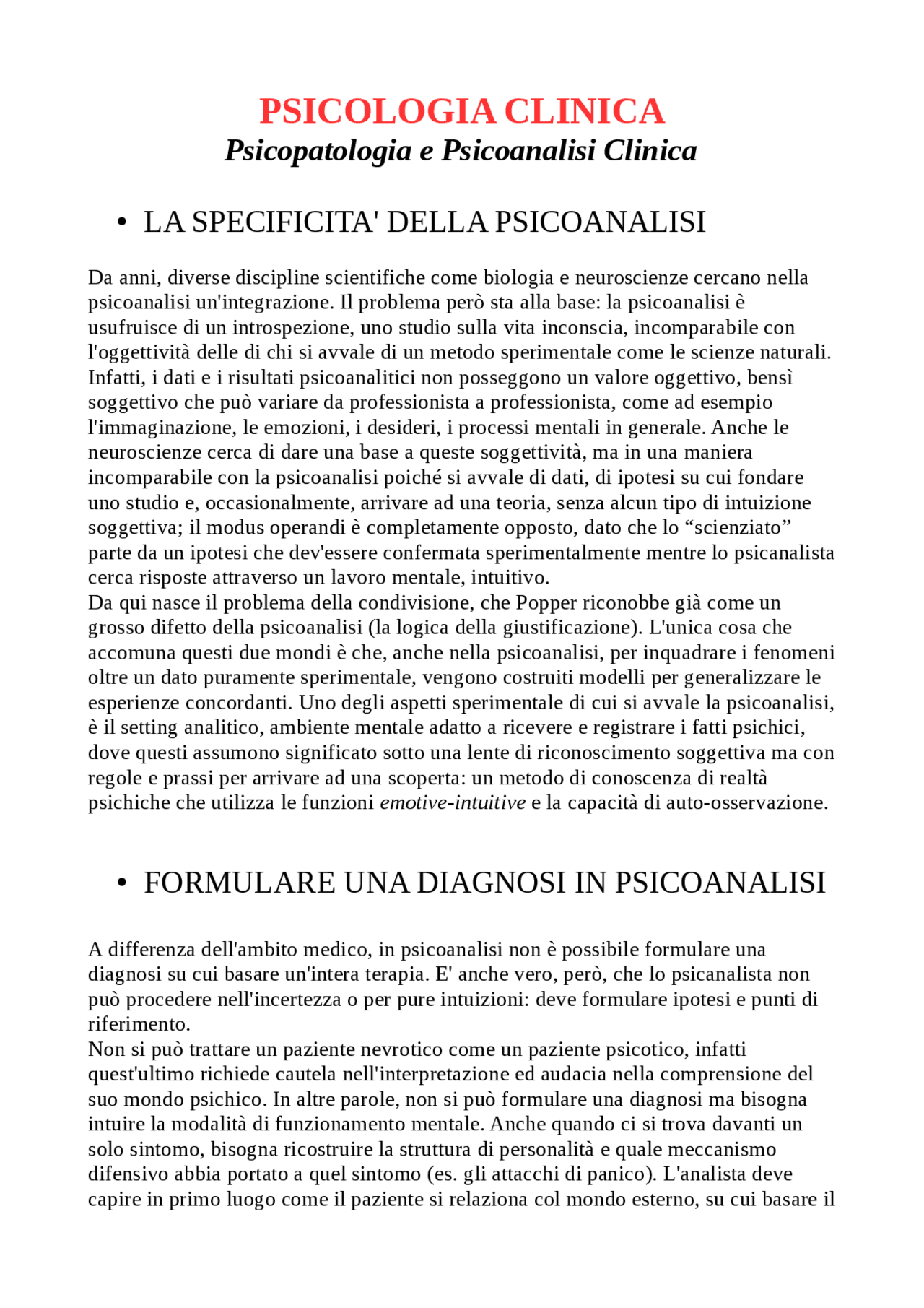 Psicopatologia E Psicoanalisi Clinica Concetti E Sviluppi Pdf