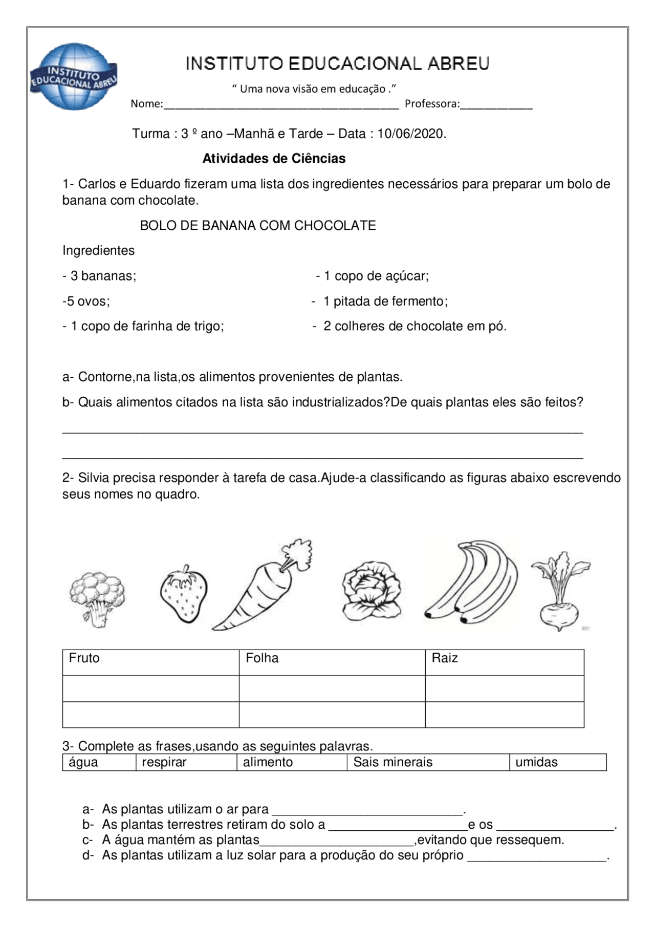 Atividades para ensino médio - Docsity
