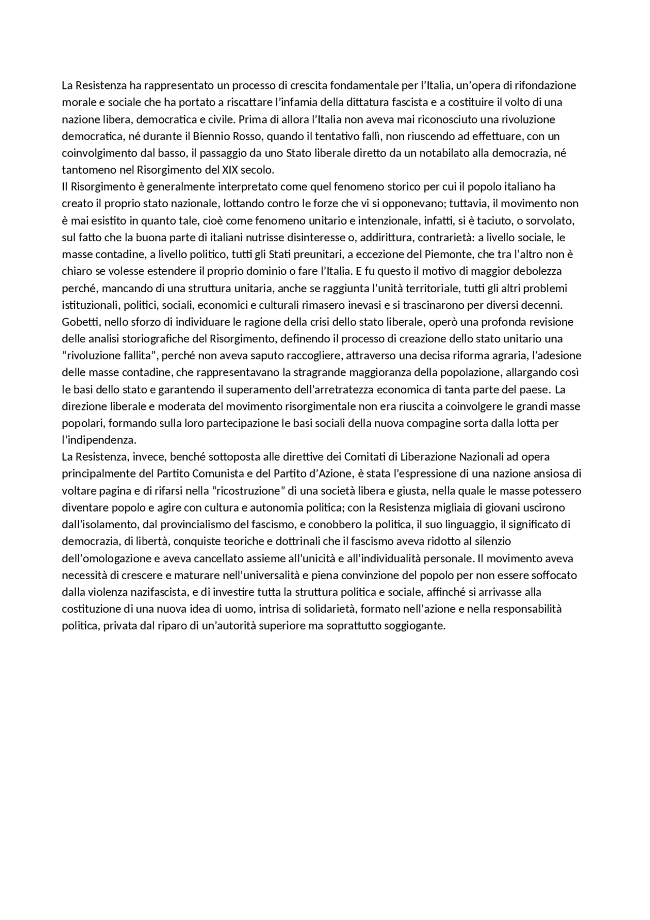 La Resistenza italiana Docsity