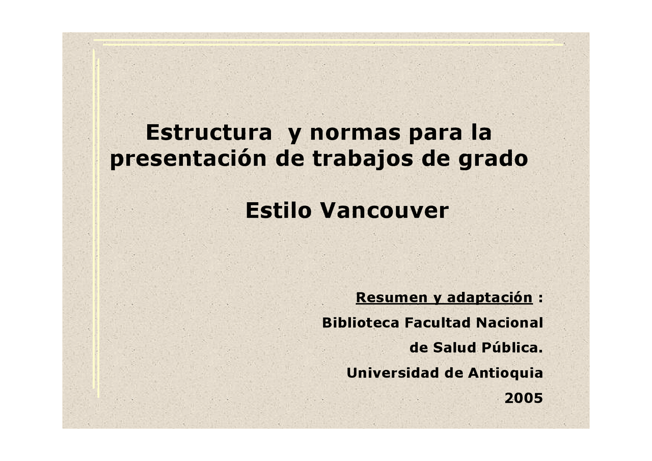 Estilo Vancouver (metodología) Docsity