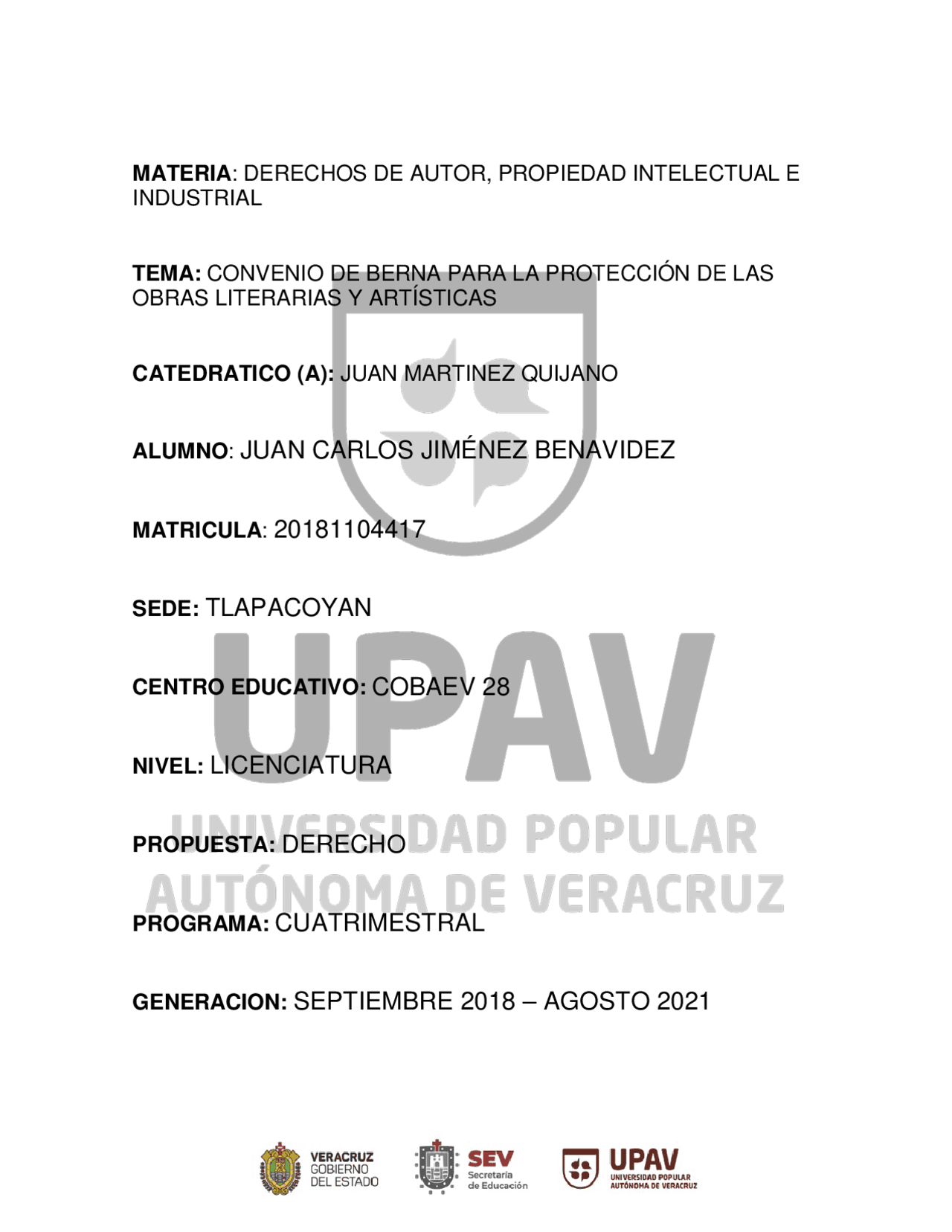 CONVENIO DE BERNA PARA LA PROTECCIÓN DE LAS OBRAS LITERARIAS Y