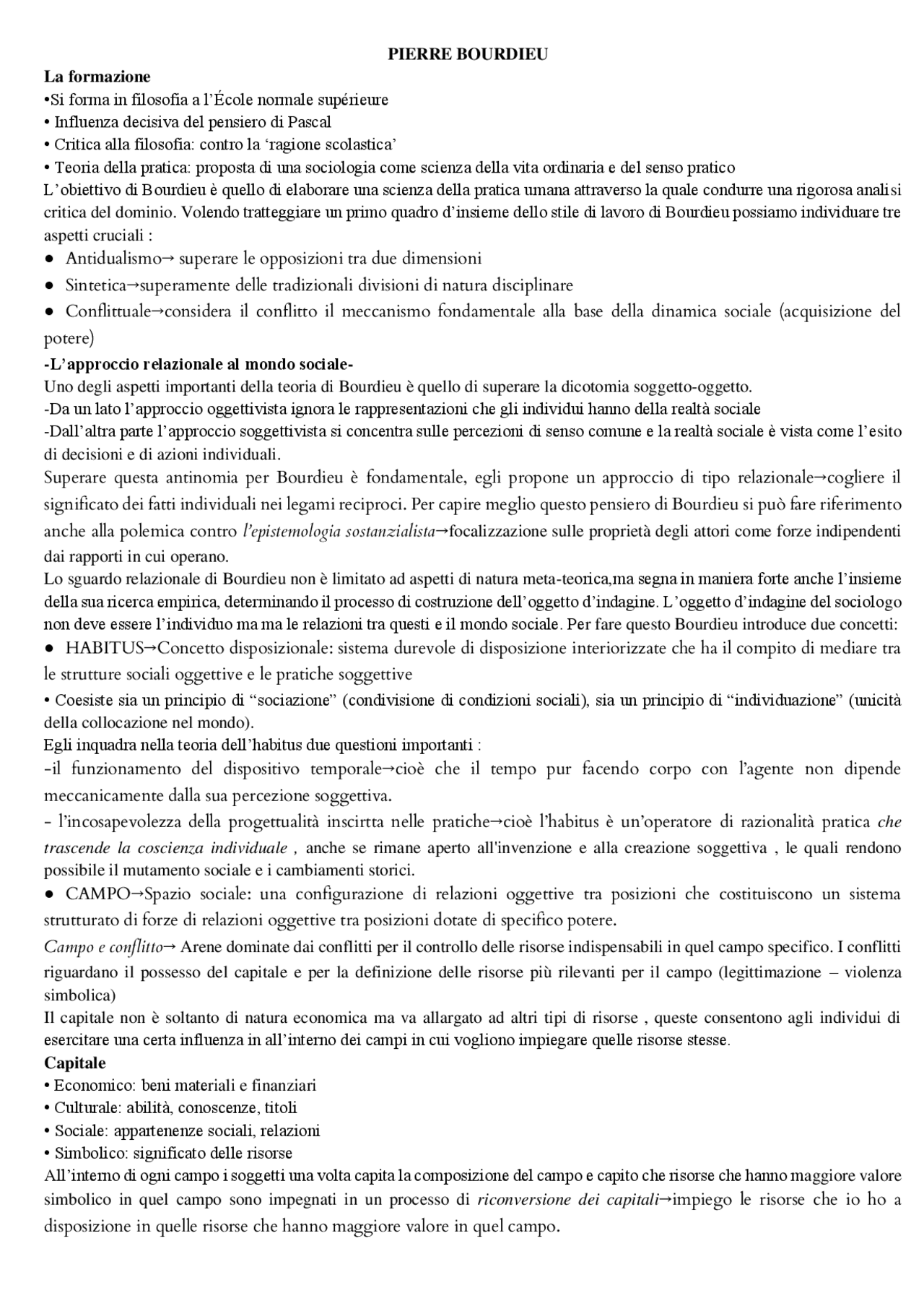 PIERRE BOURDIEU SOCIOLOGIA Docsity