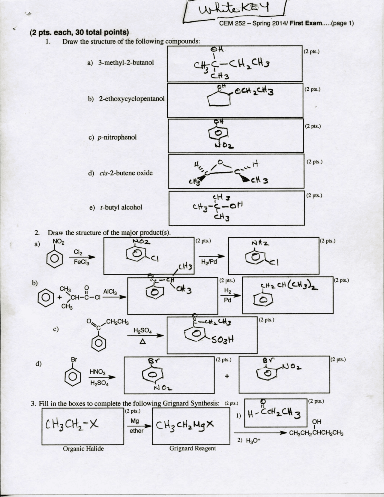 Organic Chemistry II 1st Exam with Ten Solved Exercises | 2014 | CEM ...