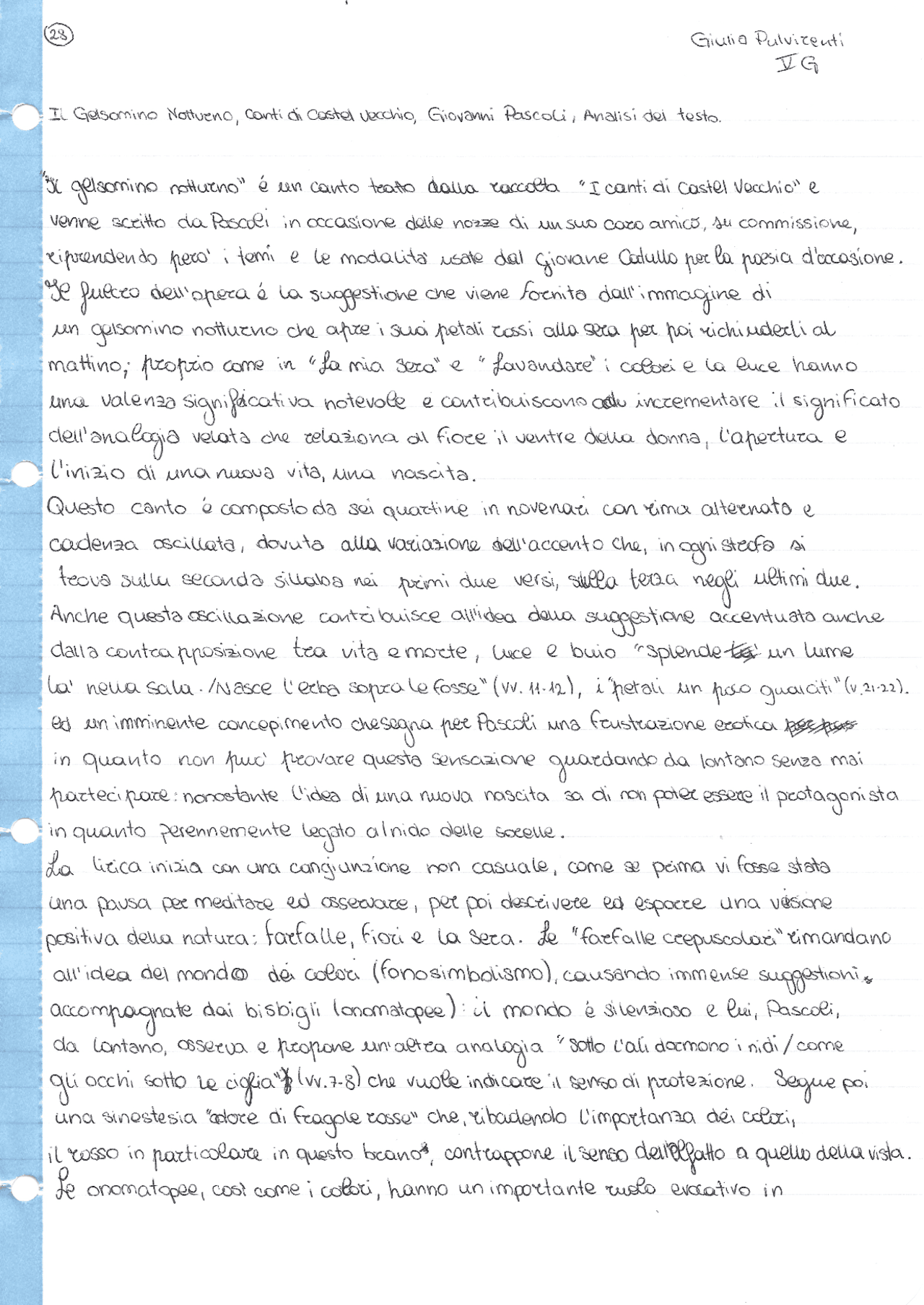 Analisi del testo Il gelsomino notturno,