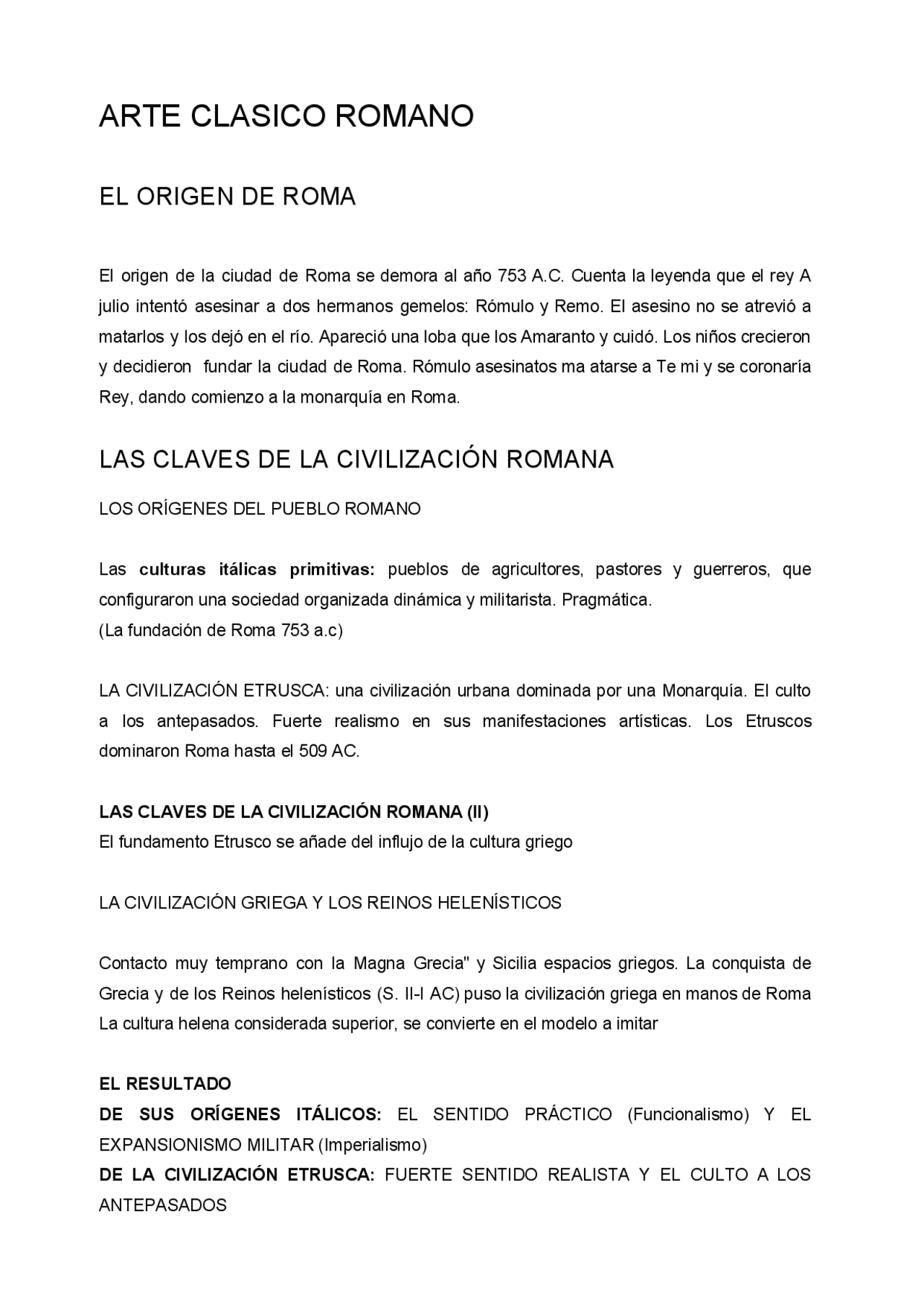 Resumen del Arte Romano Docsity - 61a2f25370d87887b7eb2512e5bfd305 