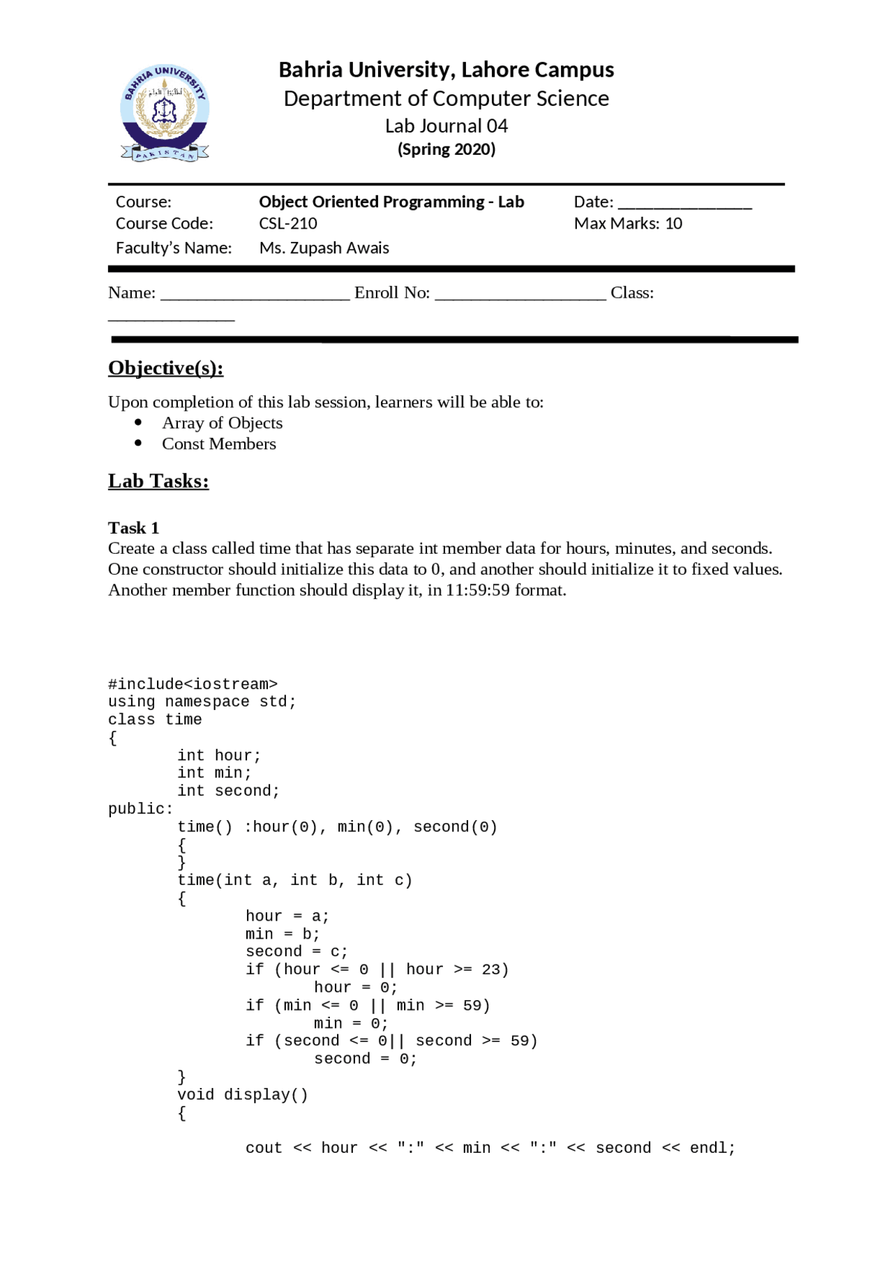 Object oriented programming - Docsity