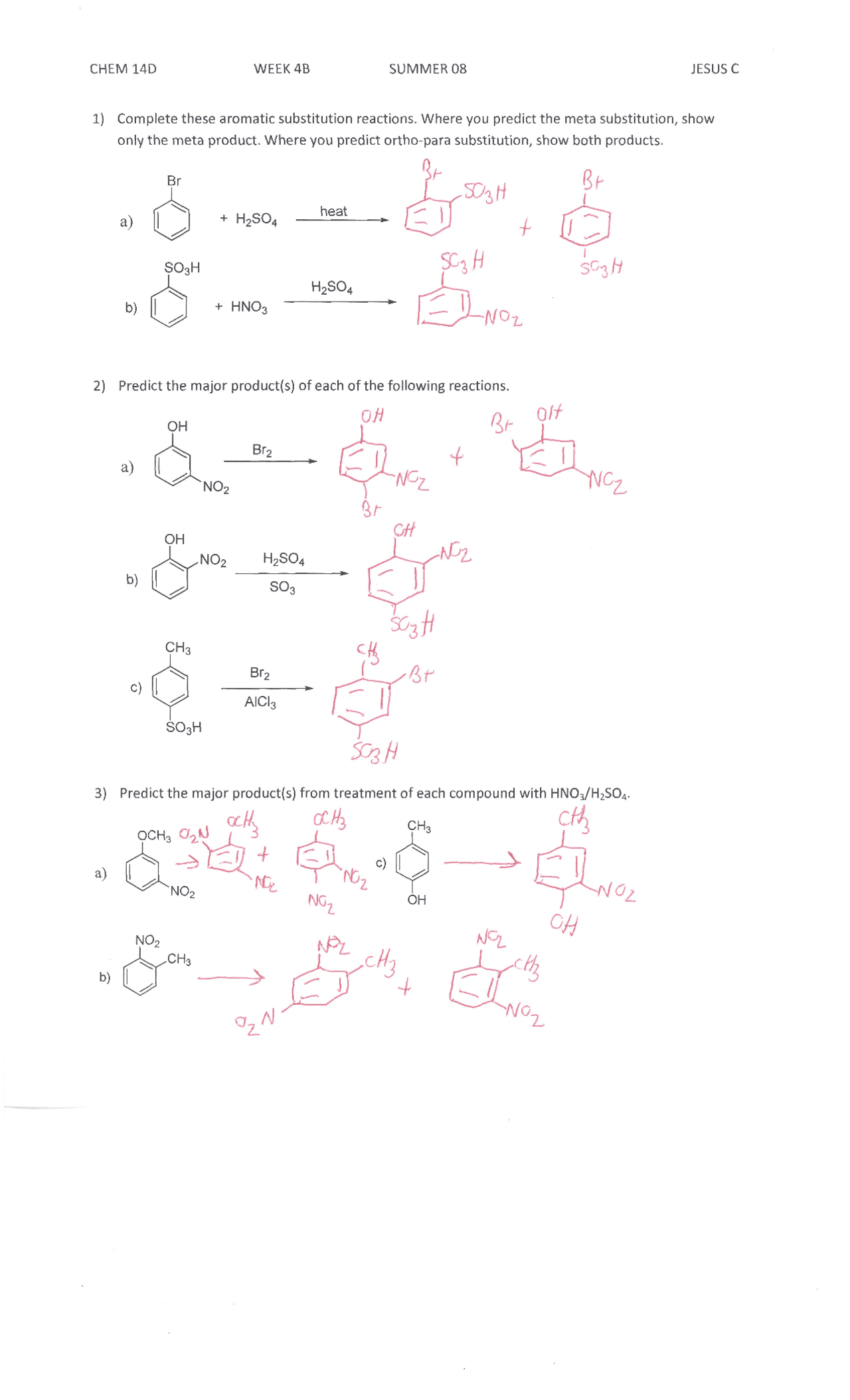 Image 3 for Organic Chemistry Worksheet With Answers