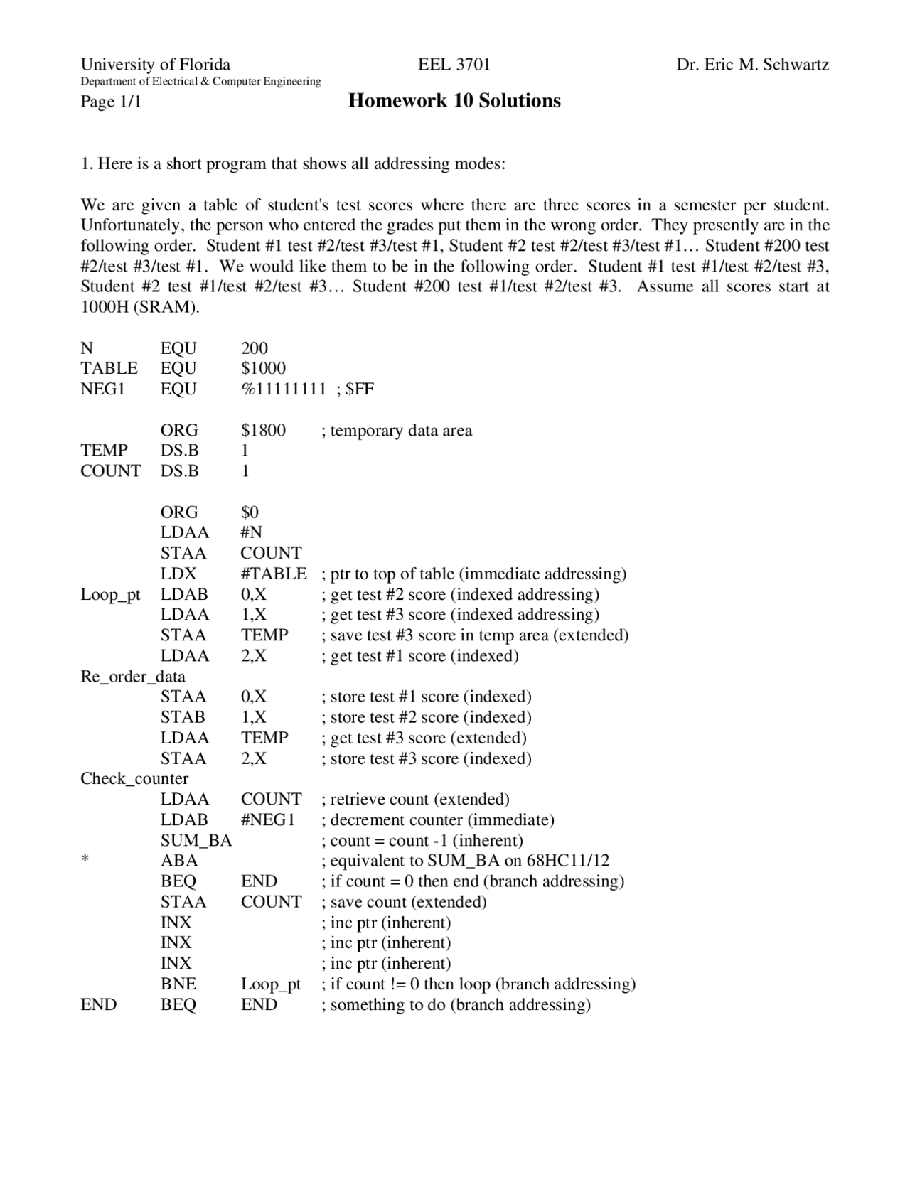 Electrical Engineering Major Homework Example Electrical & Computer Engineering: Homework 10 Solutions | - Docsity