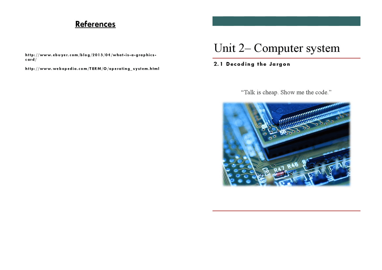 Unit 2: Computer Systems - Docsity
