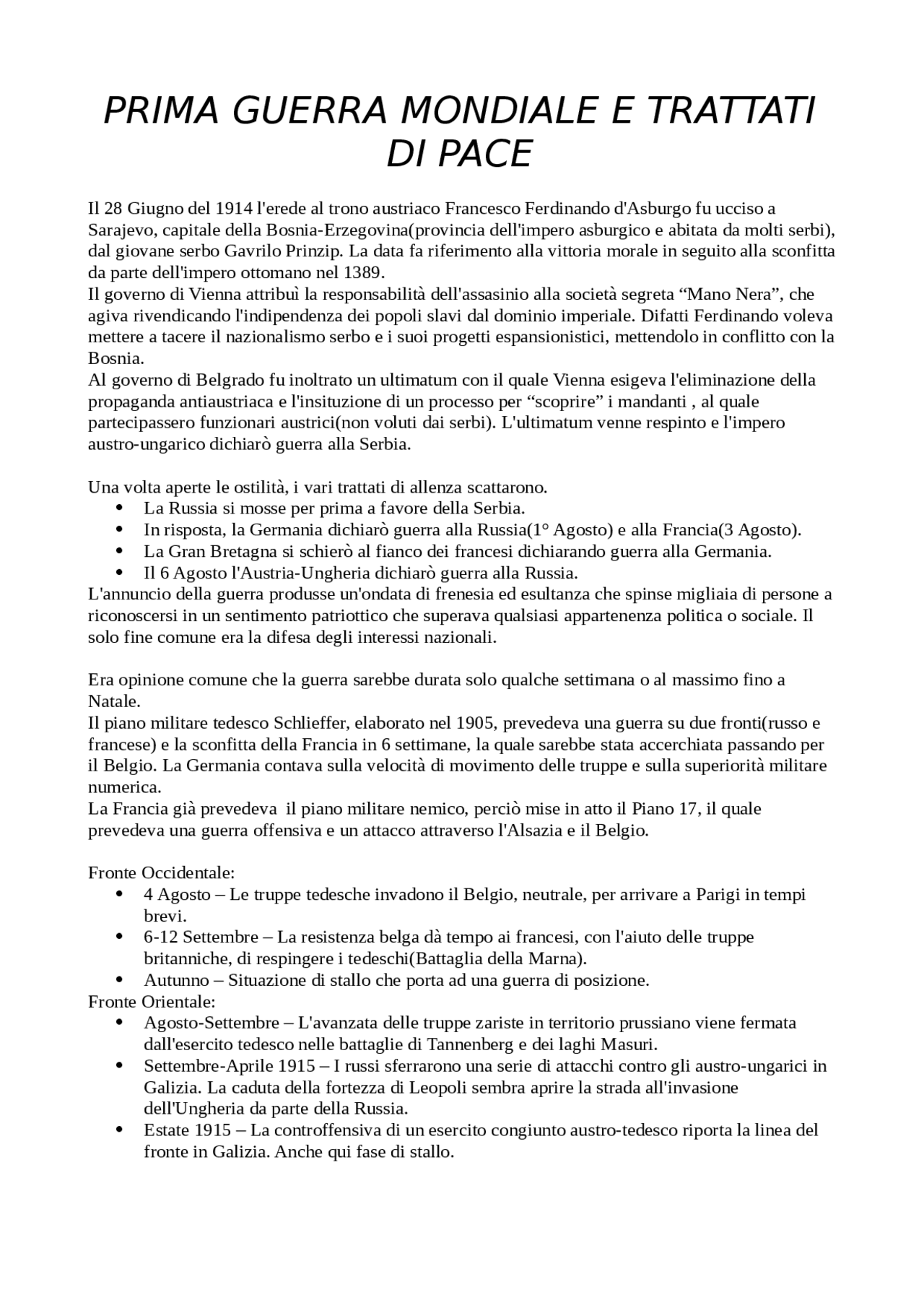 Riassunto Prima Guerra Mondiale Docsity Riassunto Prima Guerra Mondiale Docsity