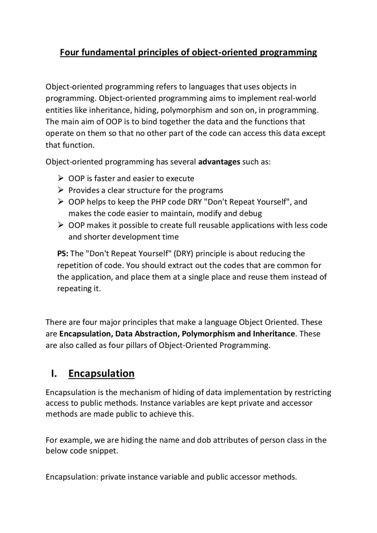 Object oriented programming - Docsity