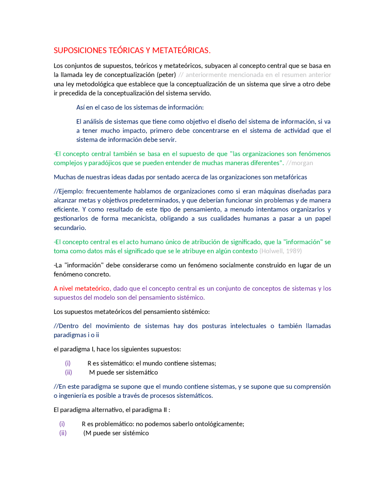 Suposiciones teóricas - Docsity