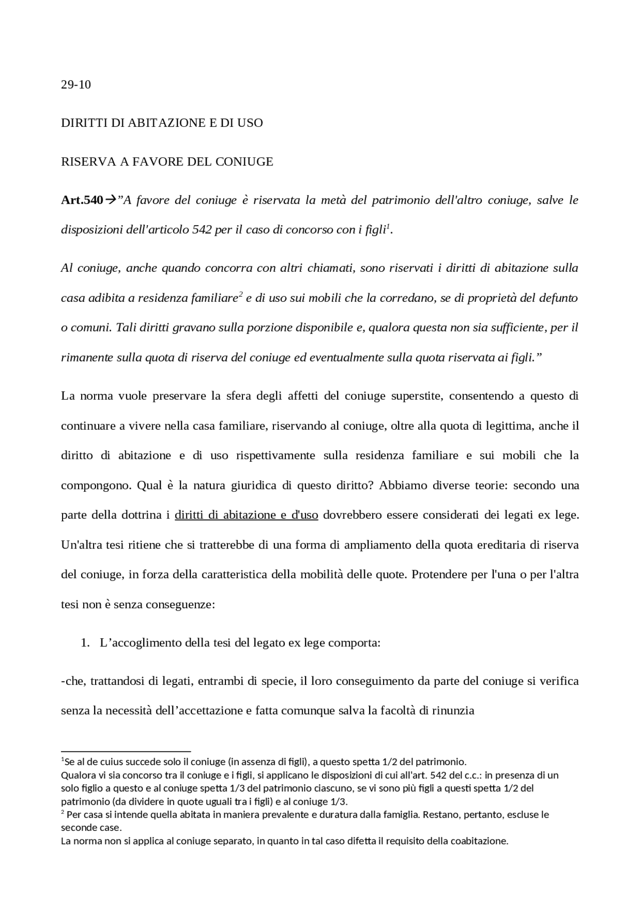 diritto di uso e abitazione