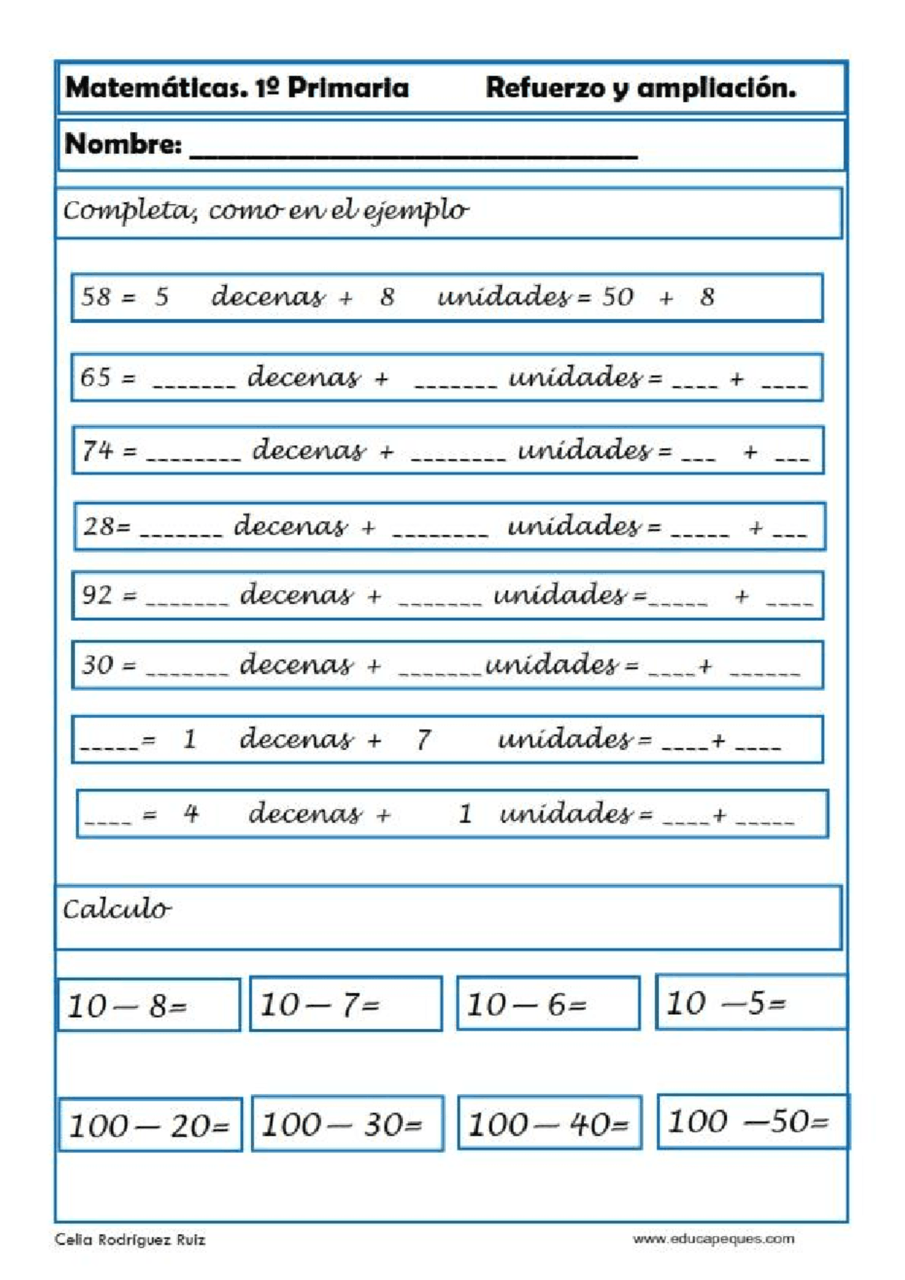 Matematicas basicas para niños - Docsity