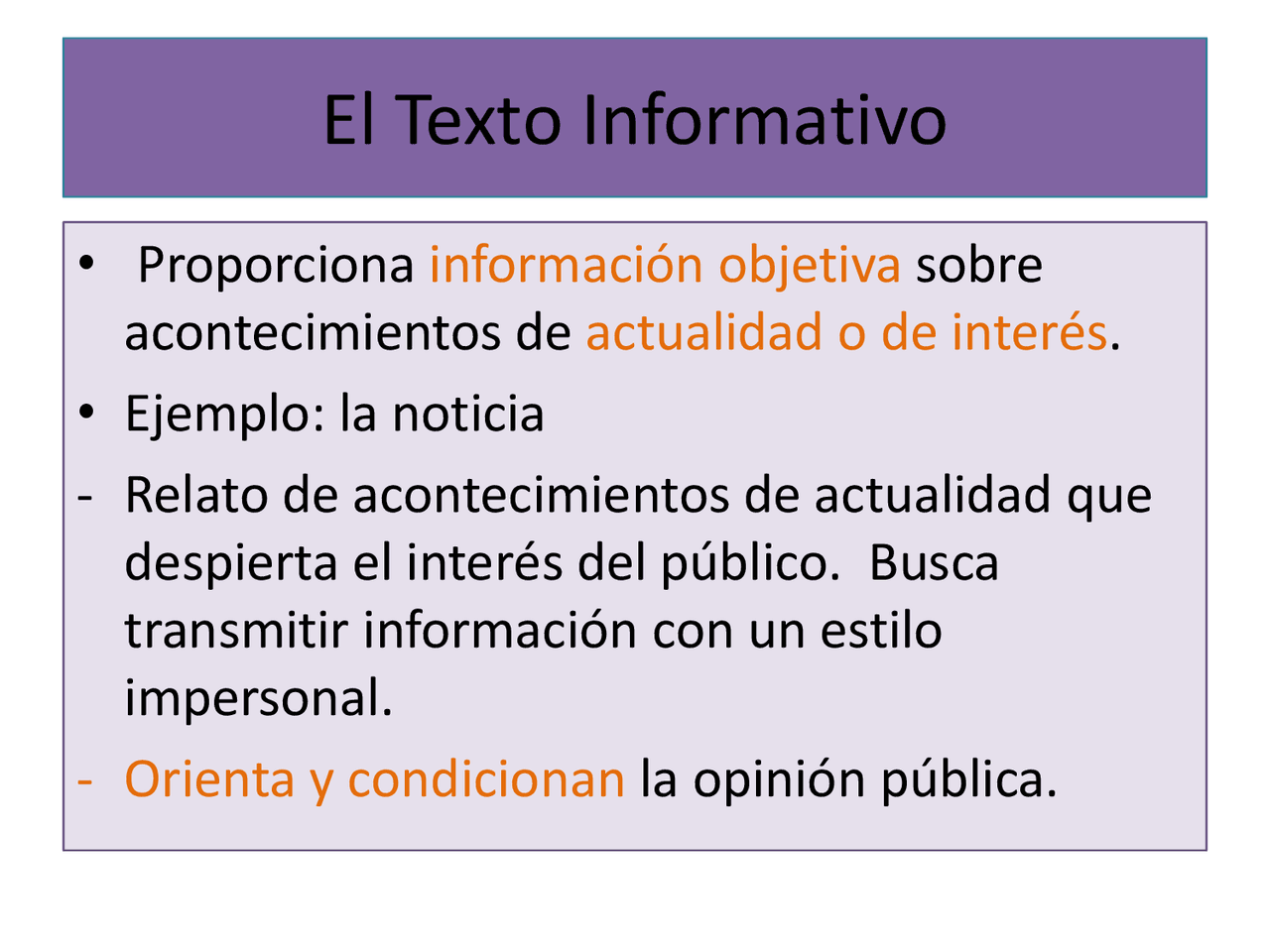 EL TEXTO INFORMATIVO - Docsity