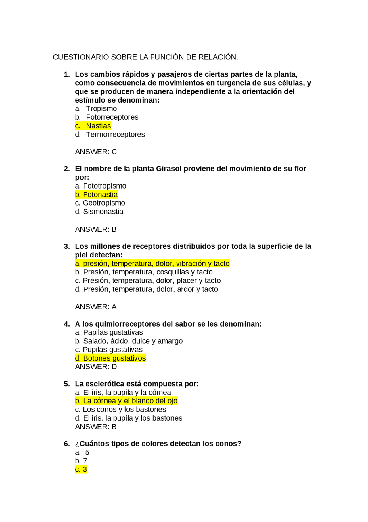 Preguntas de relación - Docsity