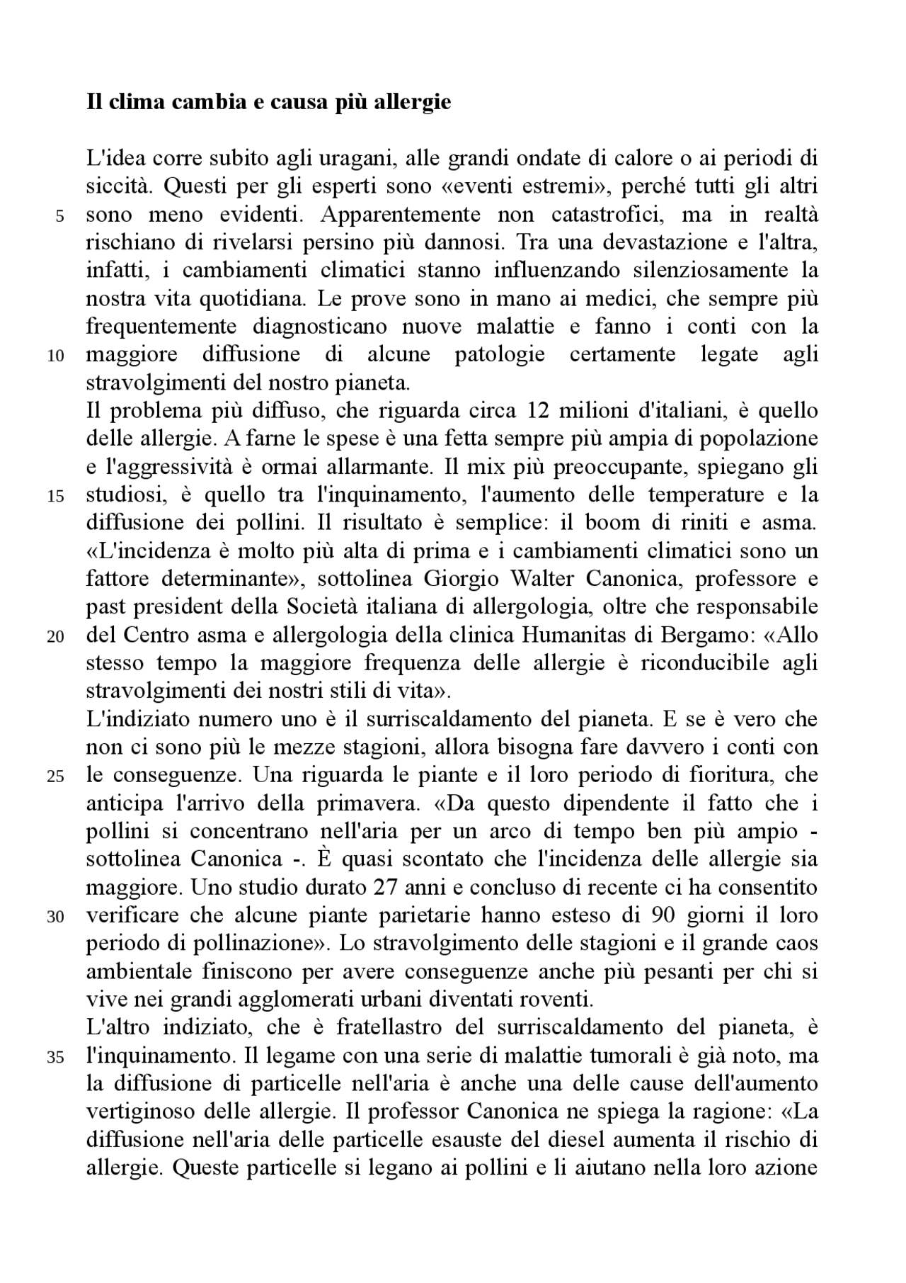 esercitazione per le prove invalsi