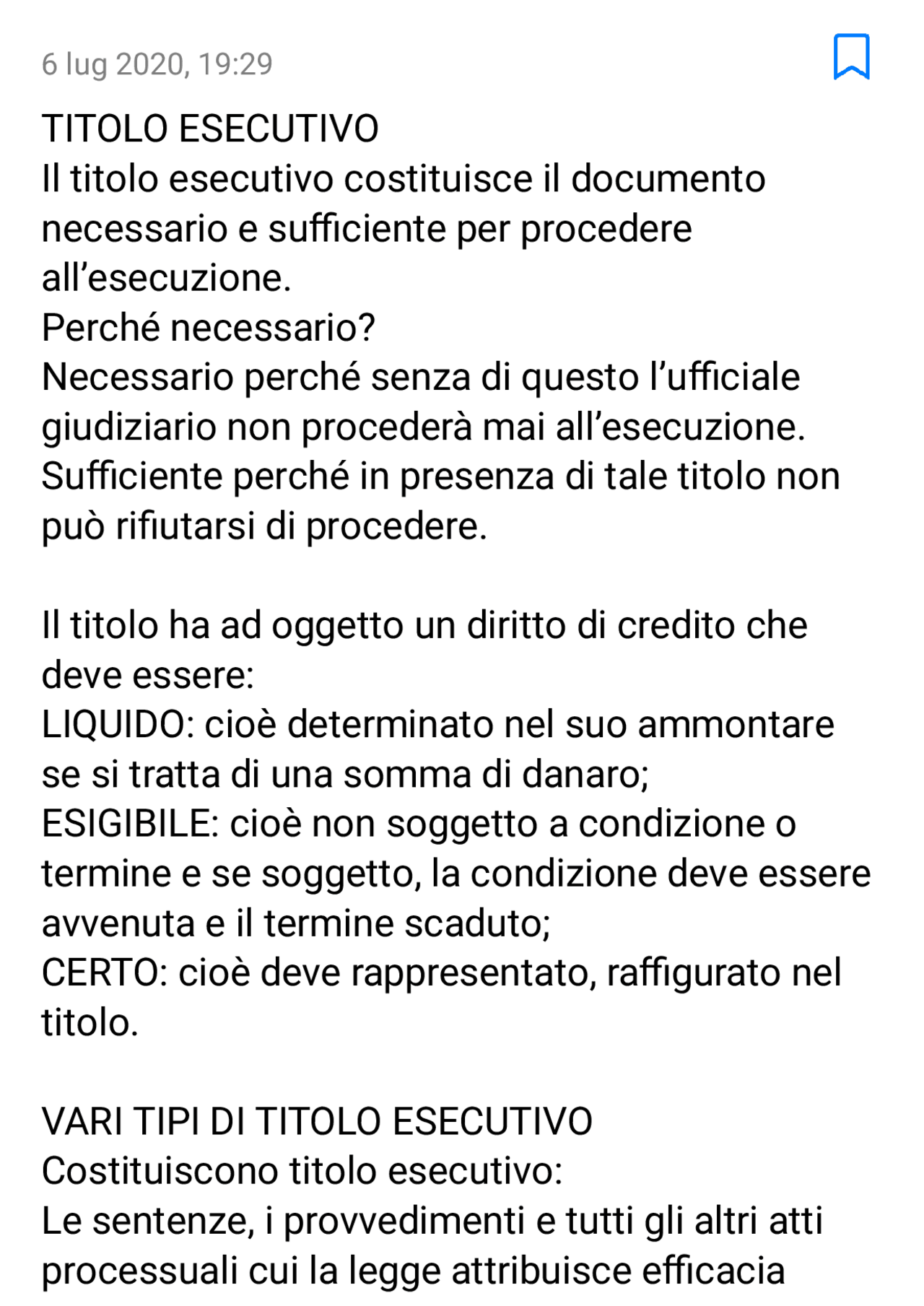 Processo di esecuzione. Docsity